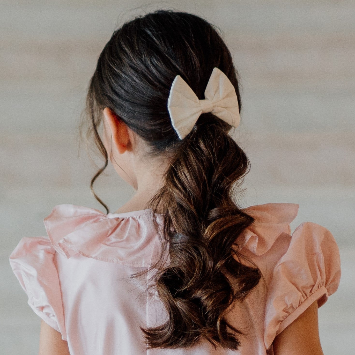 Girl Ivory Silk Bow