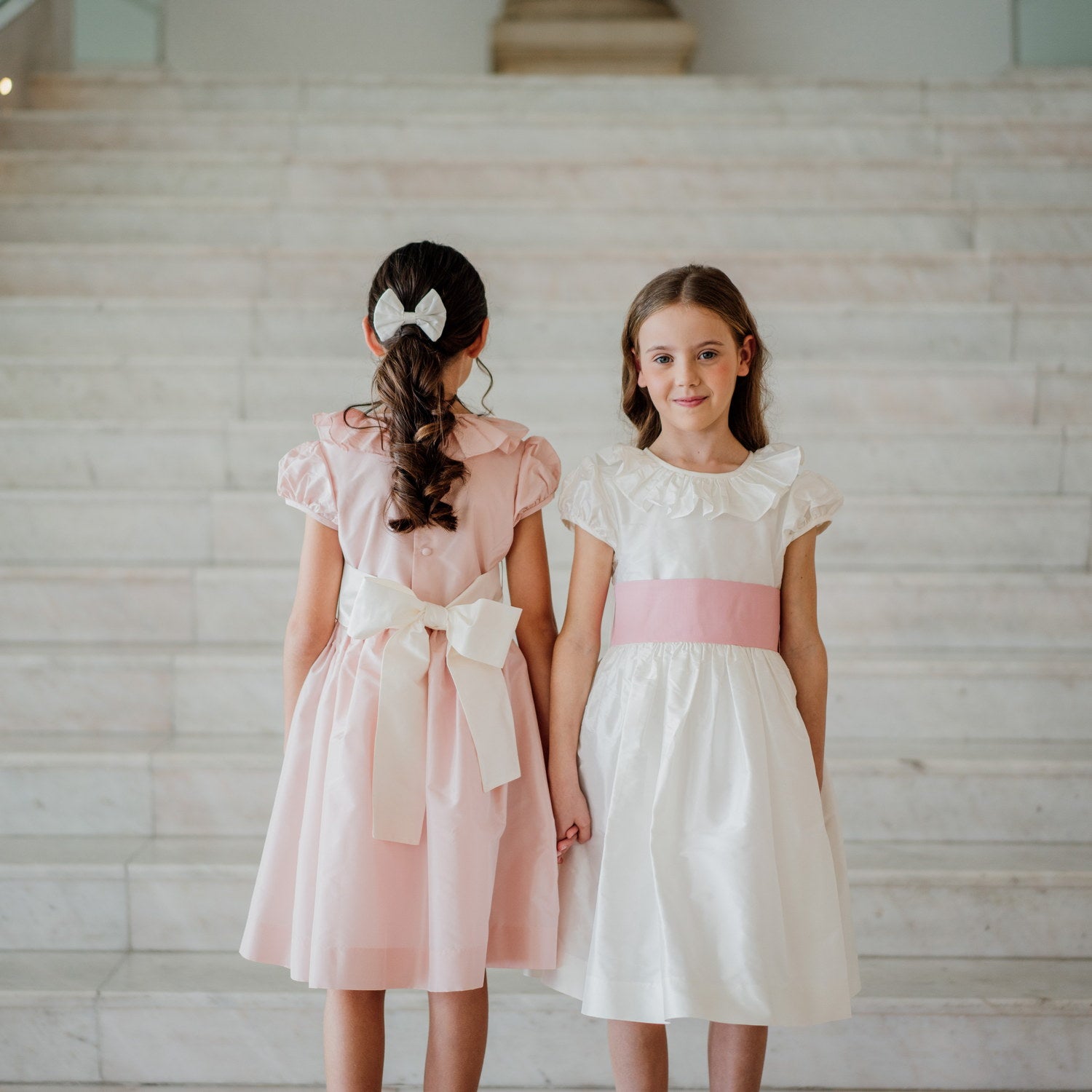 Flower Girl White Silk Dress