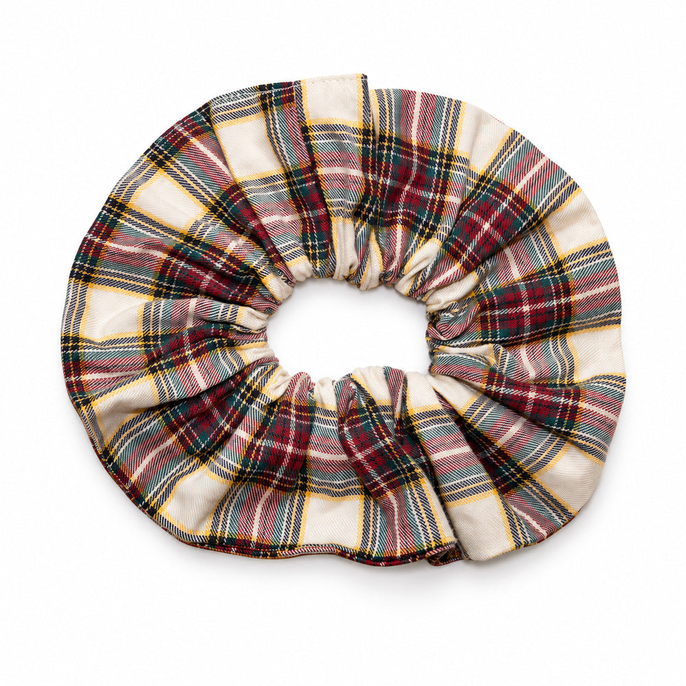 Girl Burgundy & Cream Tartan Scrunchie