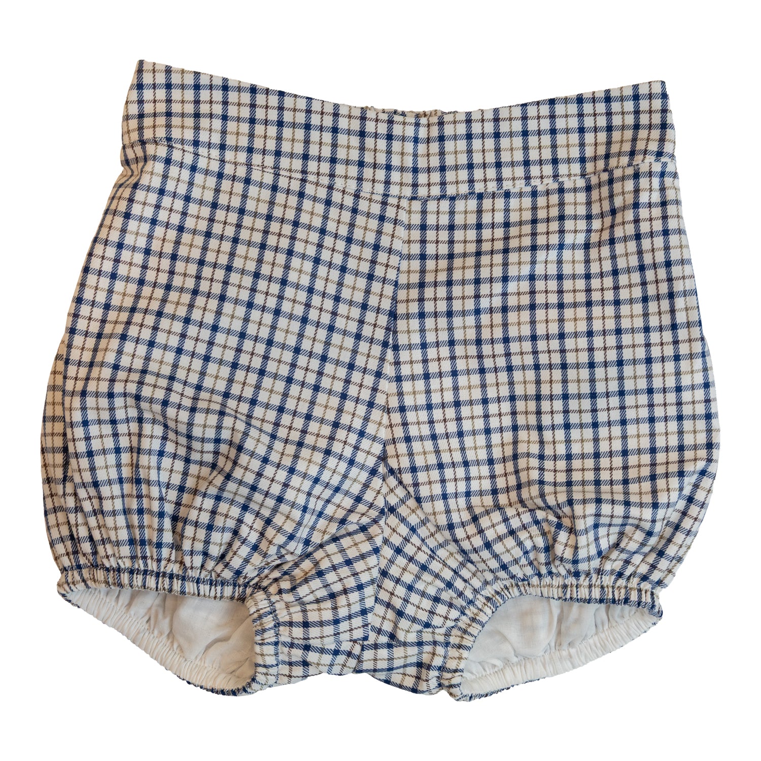 Baby Navy & Chestnut Check Bloomers