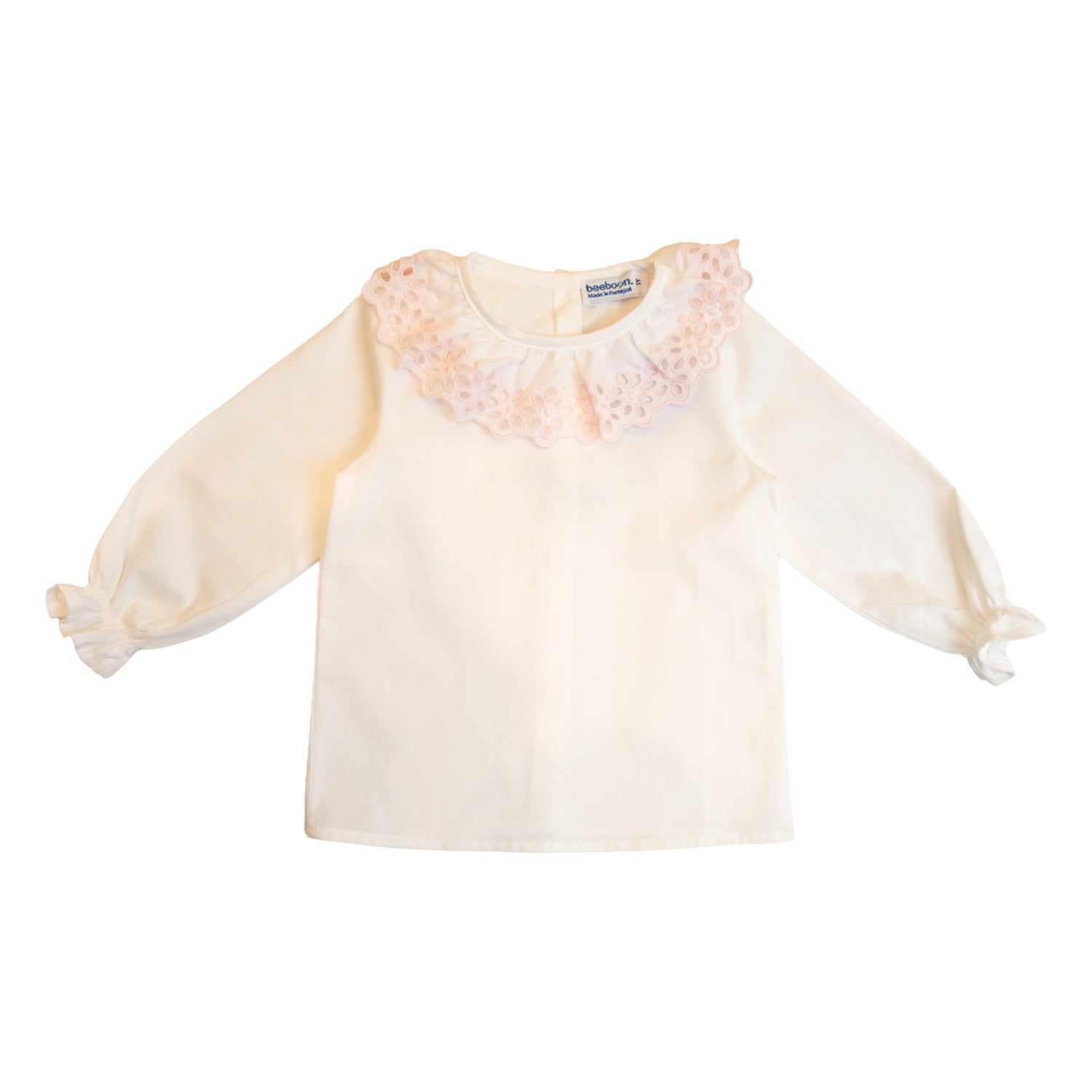 Girl White Blouse with Pink Embroidery