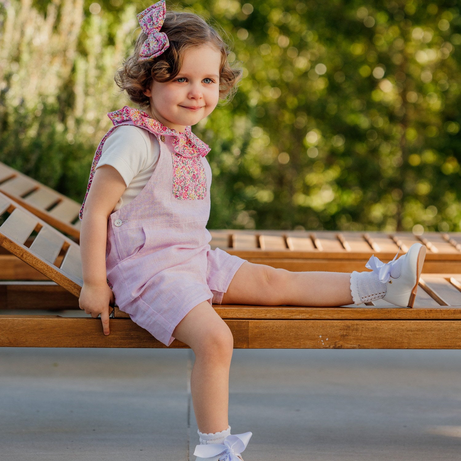 Baby Candy Stripe Linen Dungarees