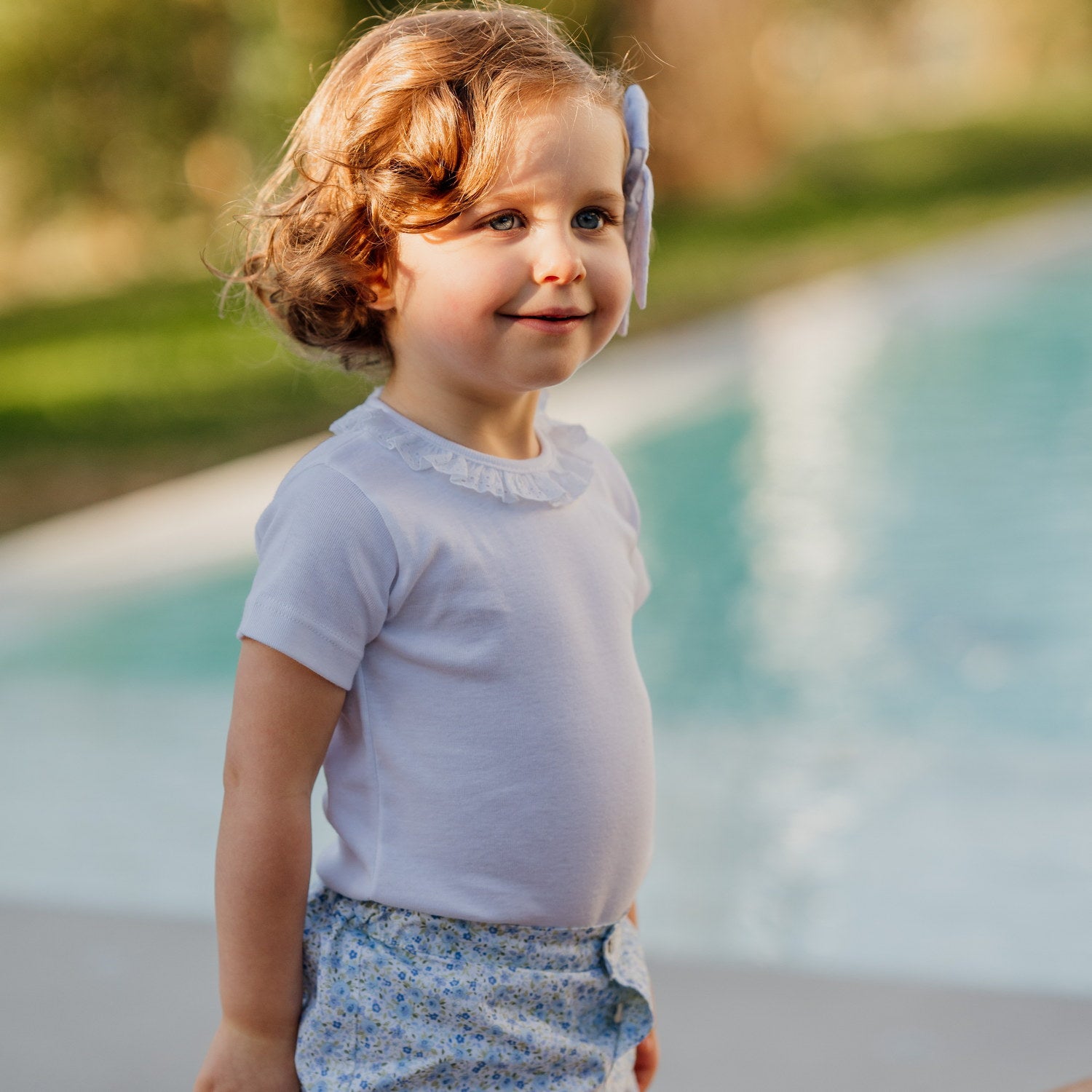 Condor Eyelet batiste collar bodysuit w/heart embroidery