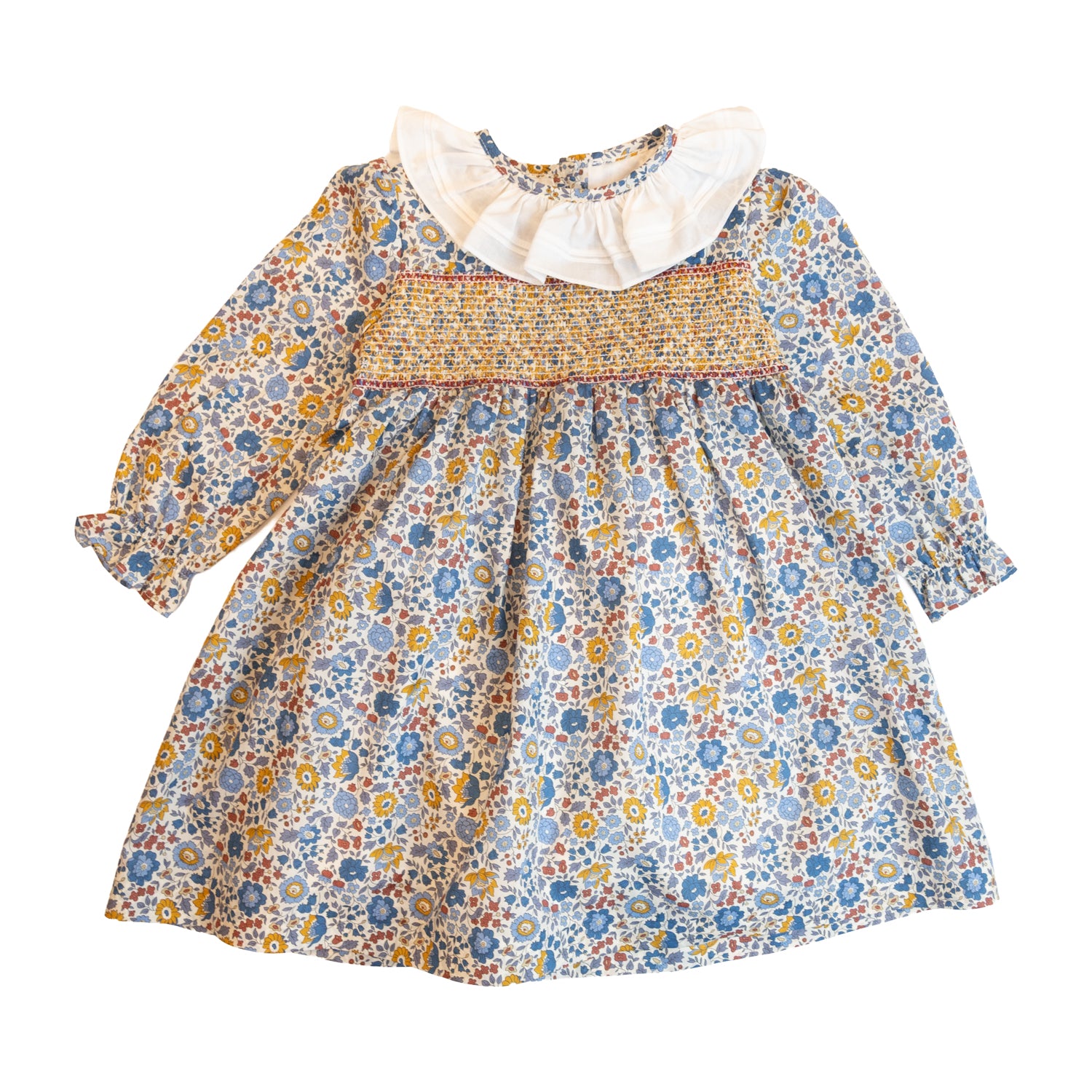 Girl D'Anjo Liberty Hand Smocked Dress