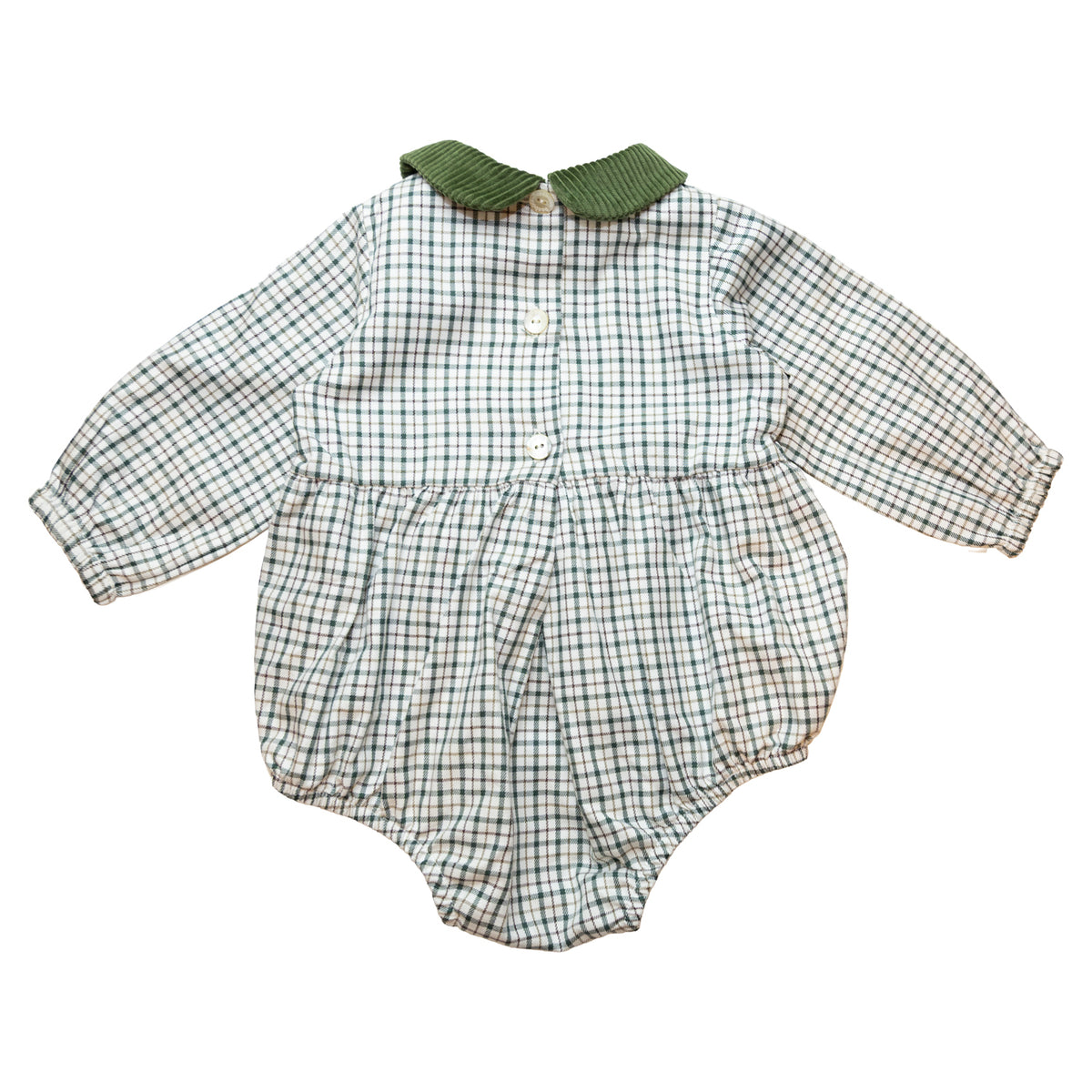 Baby Green Check Romper