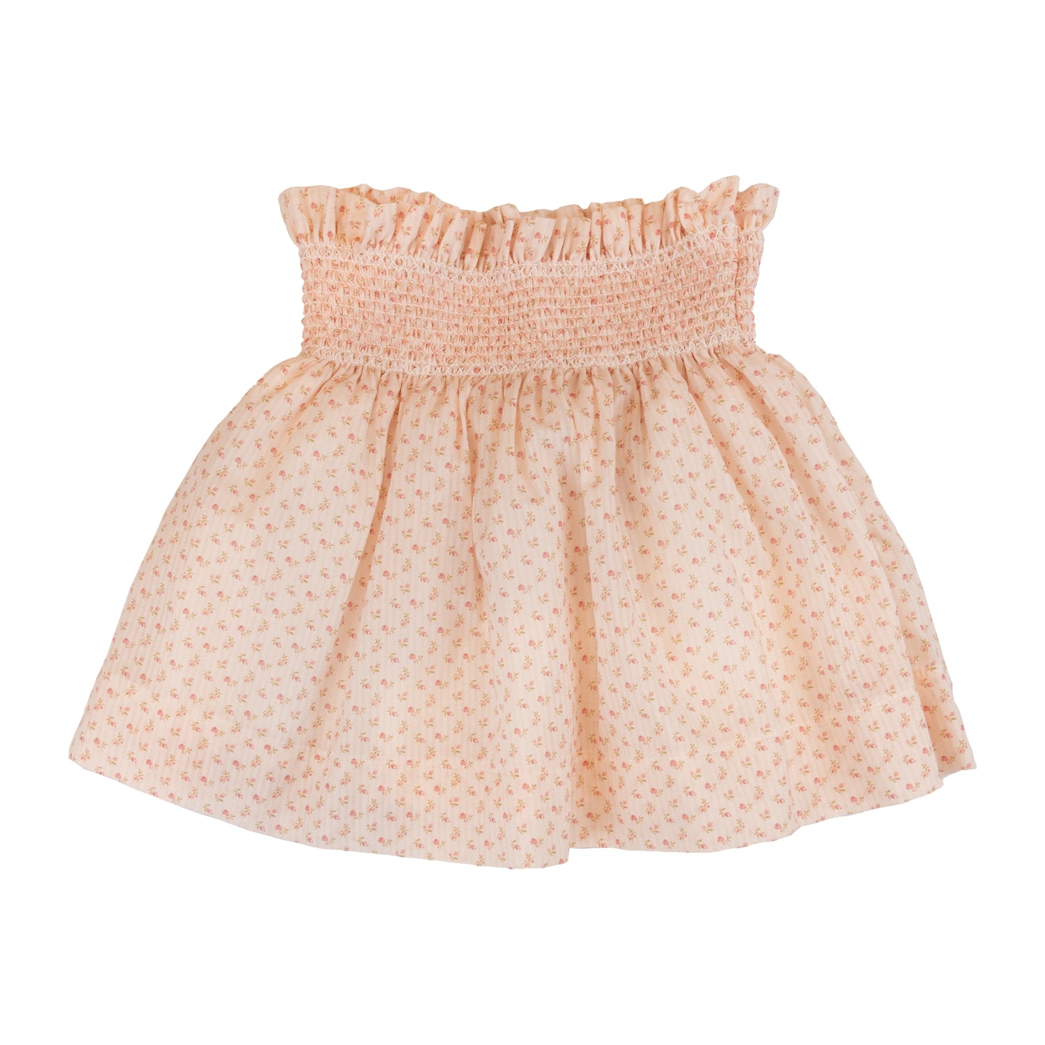 Girl Ditsy Pink Flowers Hand Smocked Skirt