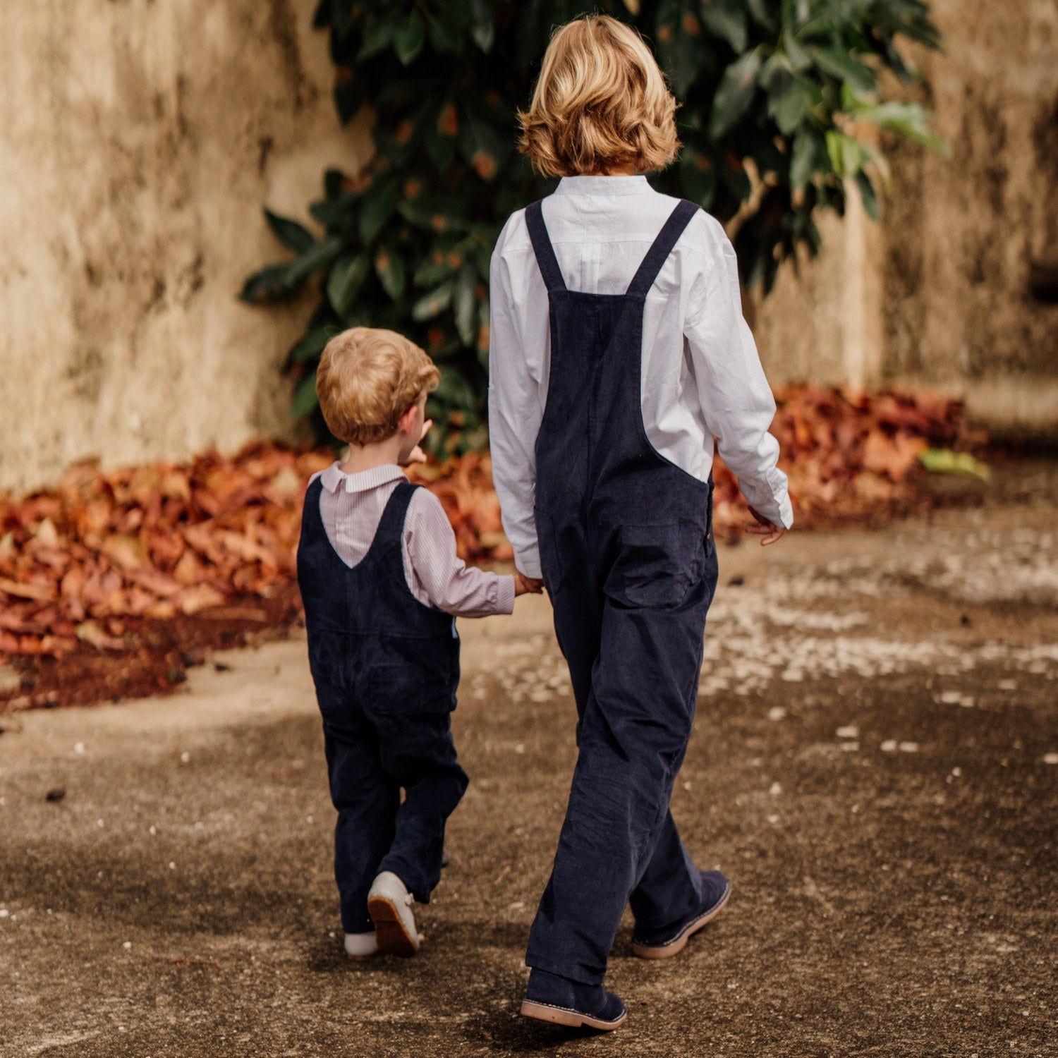 Boy Navy Whisper Cord Dungarees