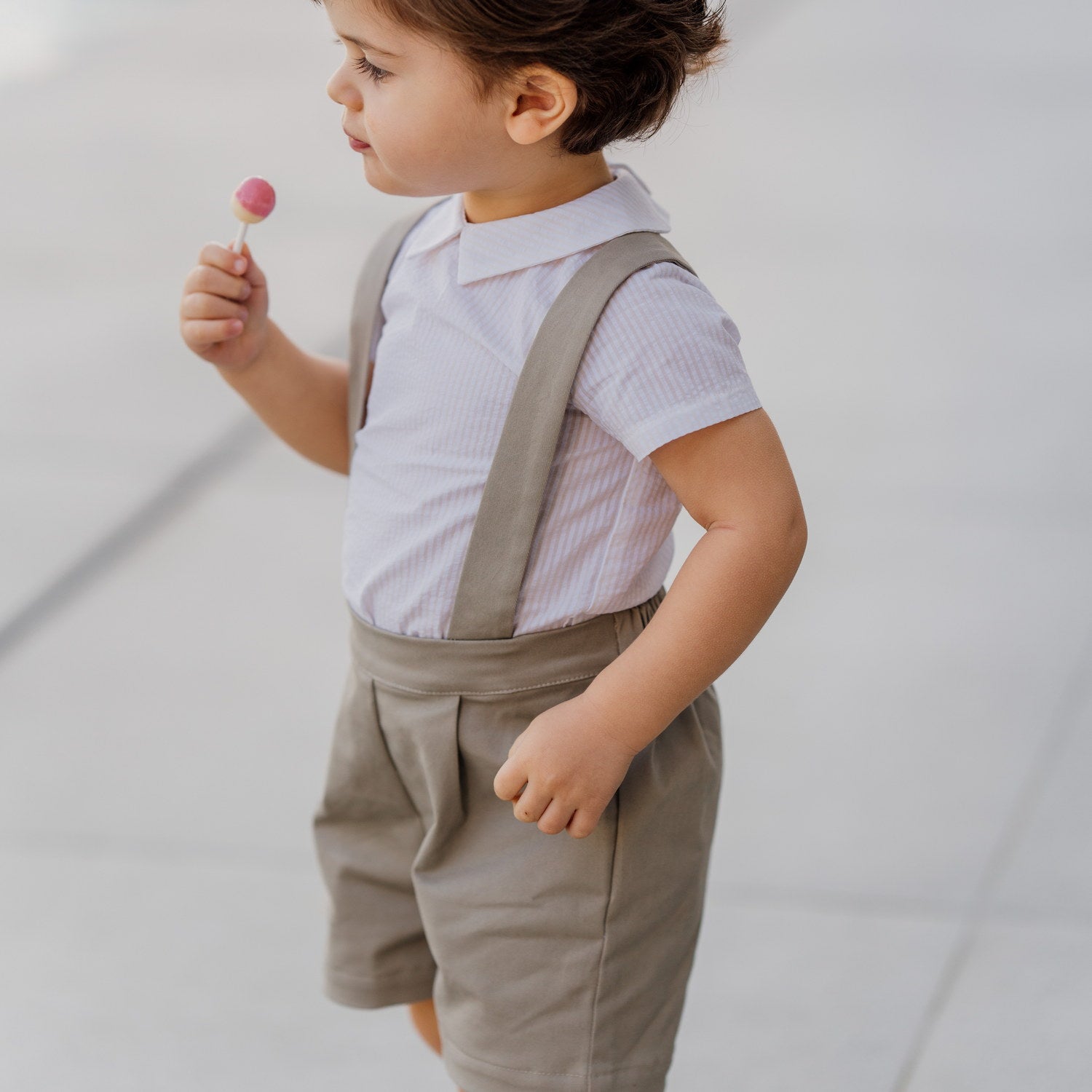 Baby Khaki Shorts with Braces