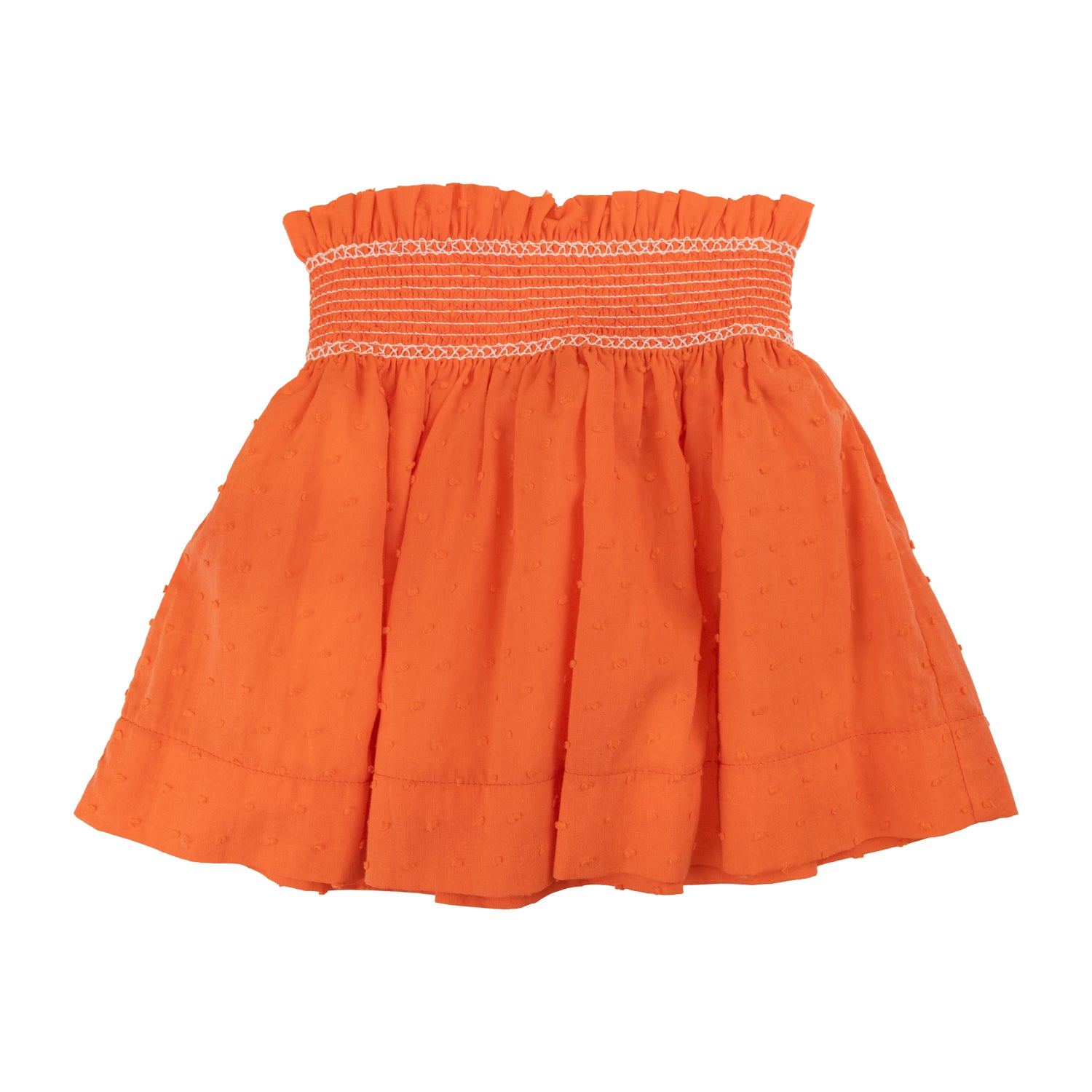 Girl Coral Plumeti Hand Smocked Skirt