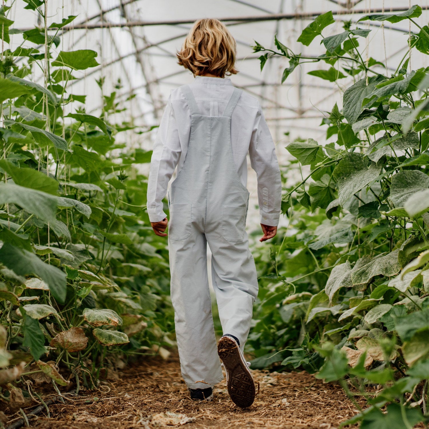 Boy Powder Blue Cord Dungarees