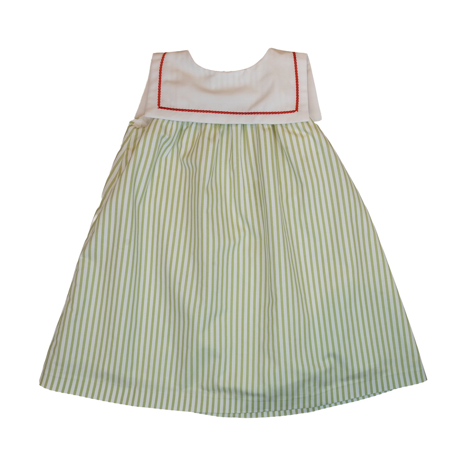 Girl Olive Bay Stripe Sailor Dress
