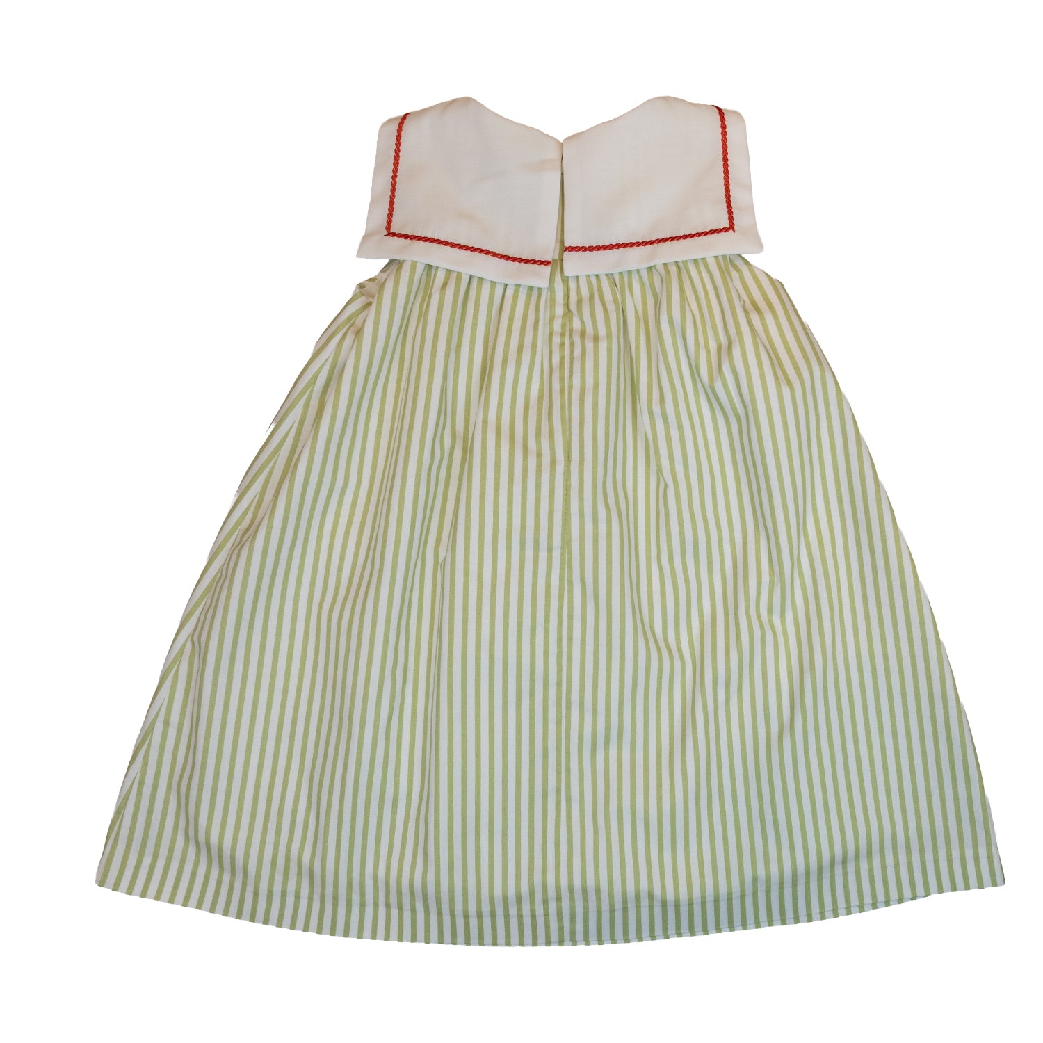 Girl Olive Bay Stripe Sailor Dress