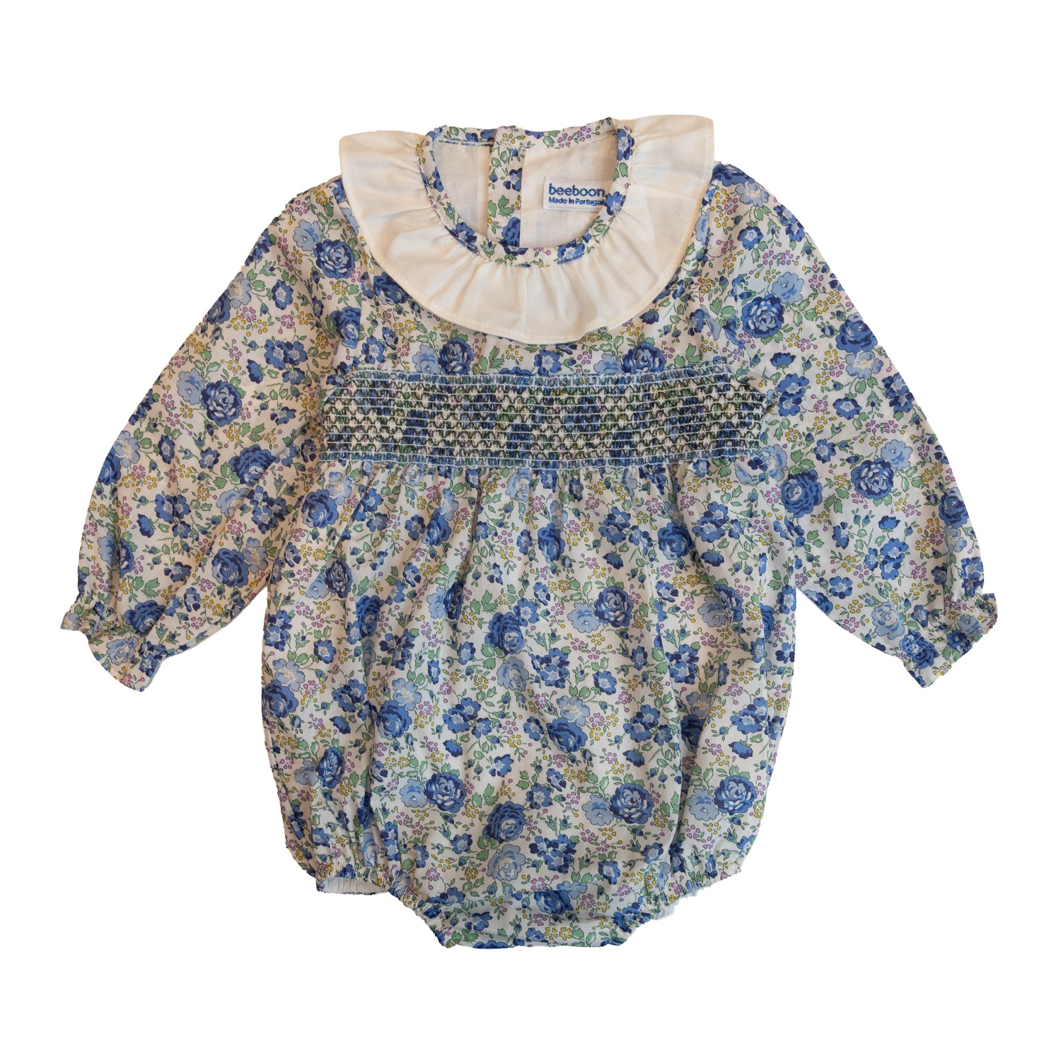 Baby Felicite Blue Liberty Hand Smocked Romper