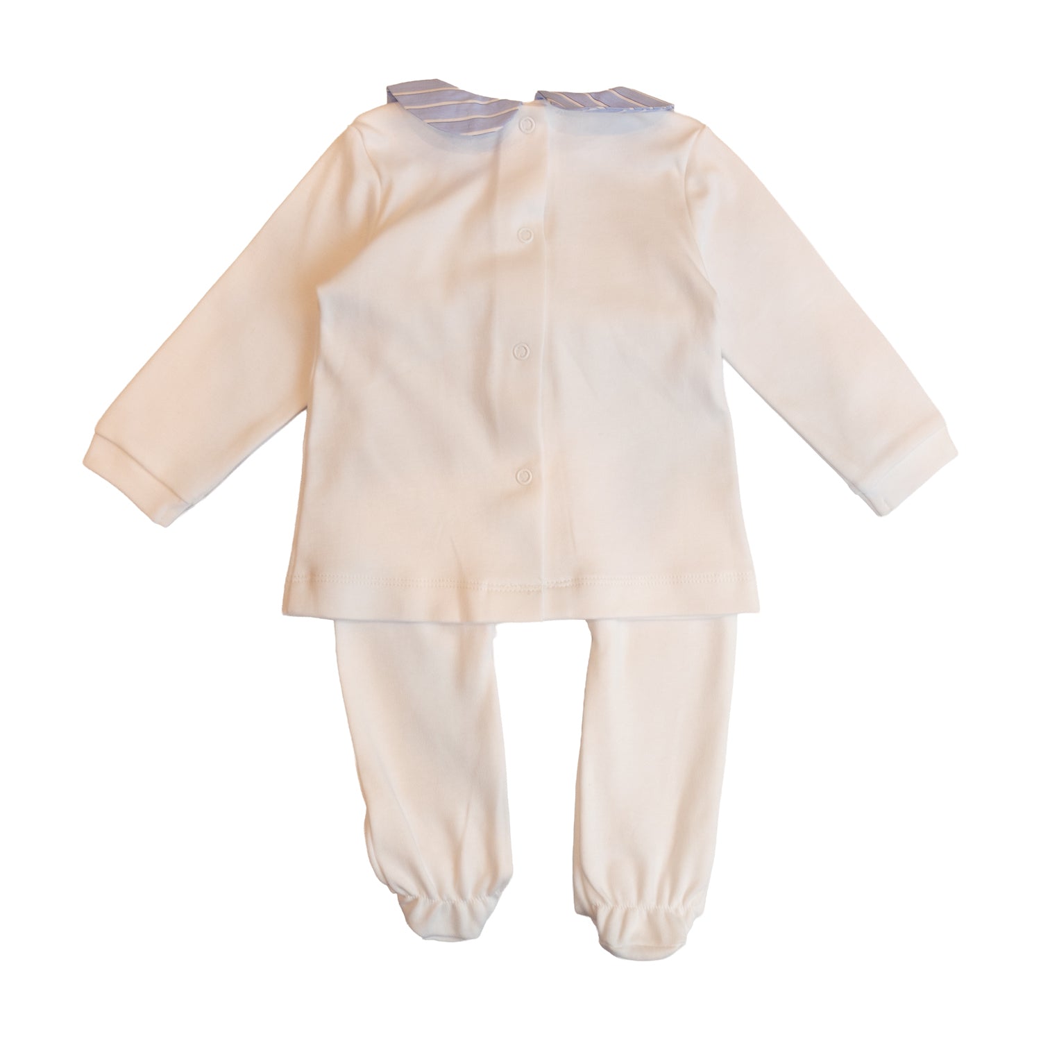 Baby Blue Stripe & White Set