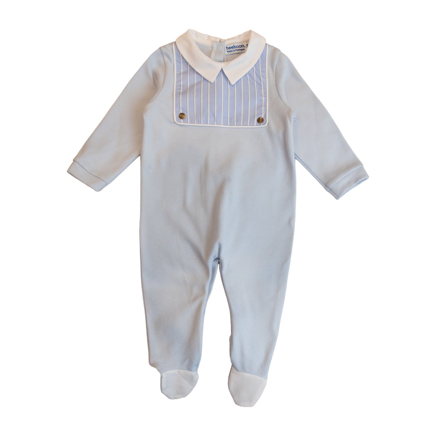Baby Blue Stripe & Blue All-in-one
