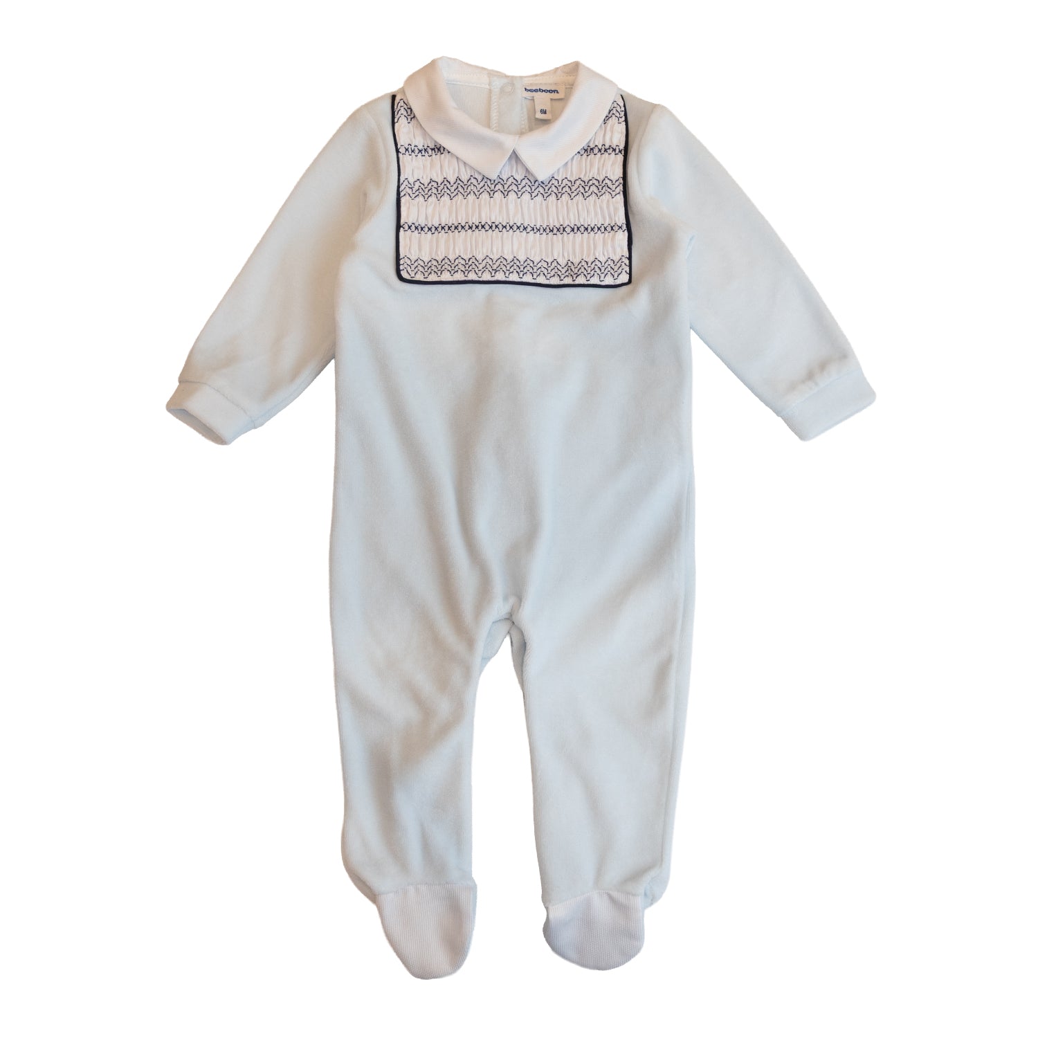 Baby Blue Hand Smocked All-in-one