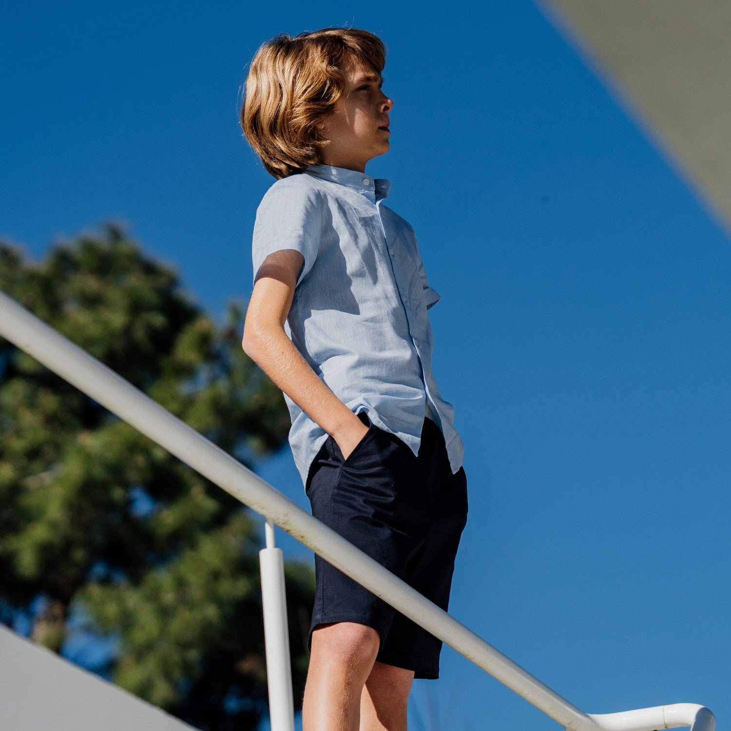 Boy Blue Dream Linen Short Sleeve Shirt