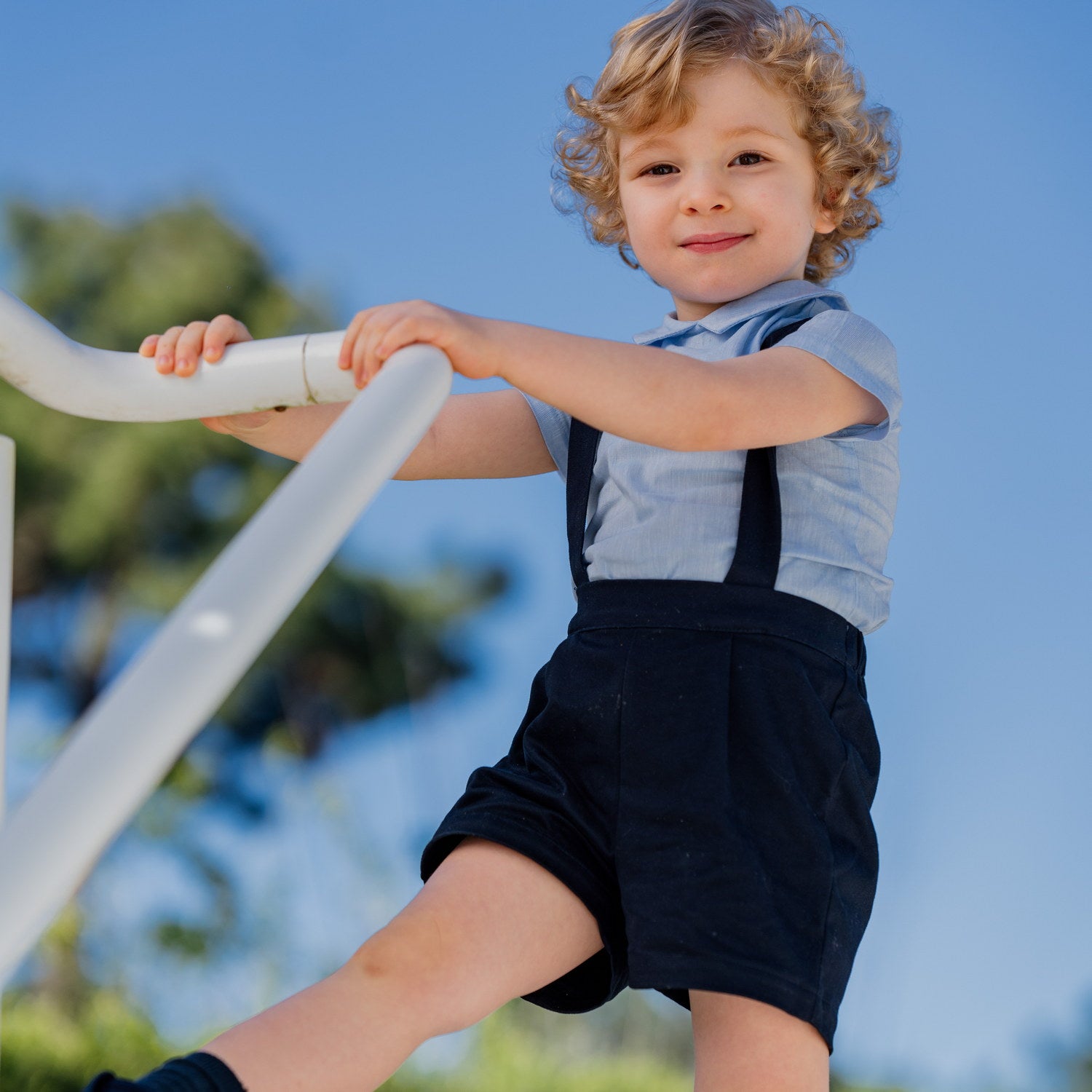 Baby Navy Shorts with Braces