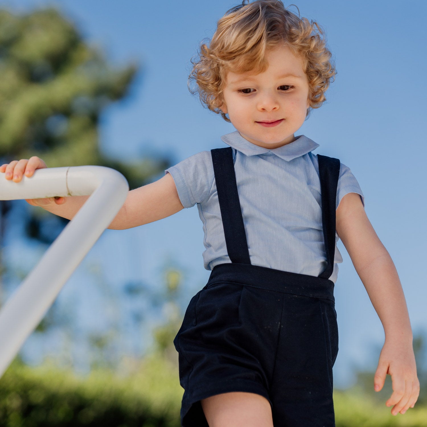 Baby Navy Shorts with Braces