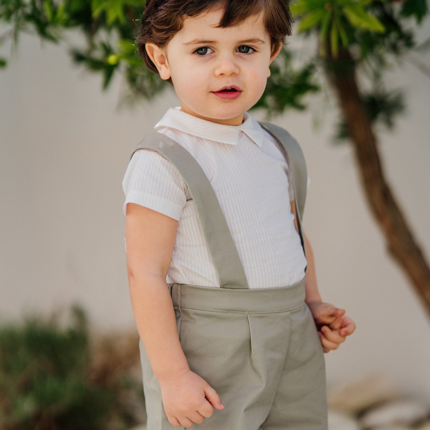 Baby Cream Stripe Seersucker Shirt