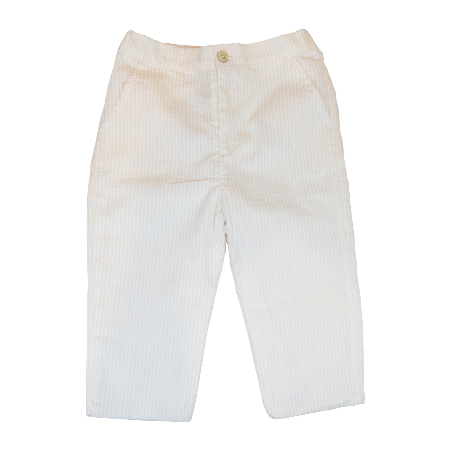 Baby Cream Stripe Seersucker Trousers