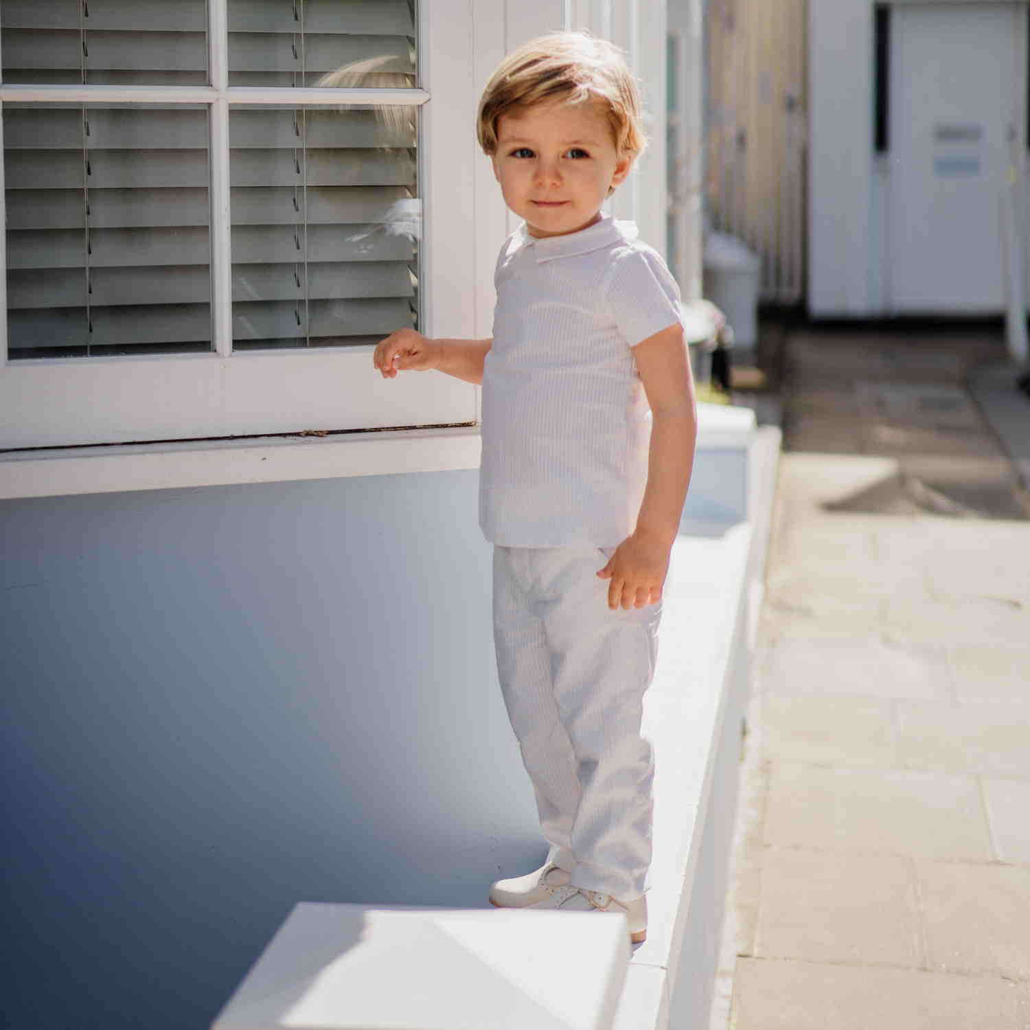 Baby Cream Stripe Seersucker Trousers