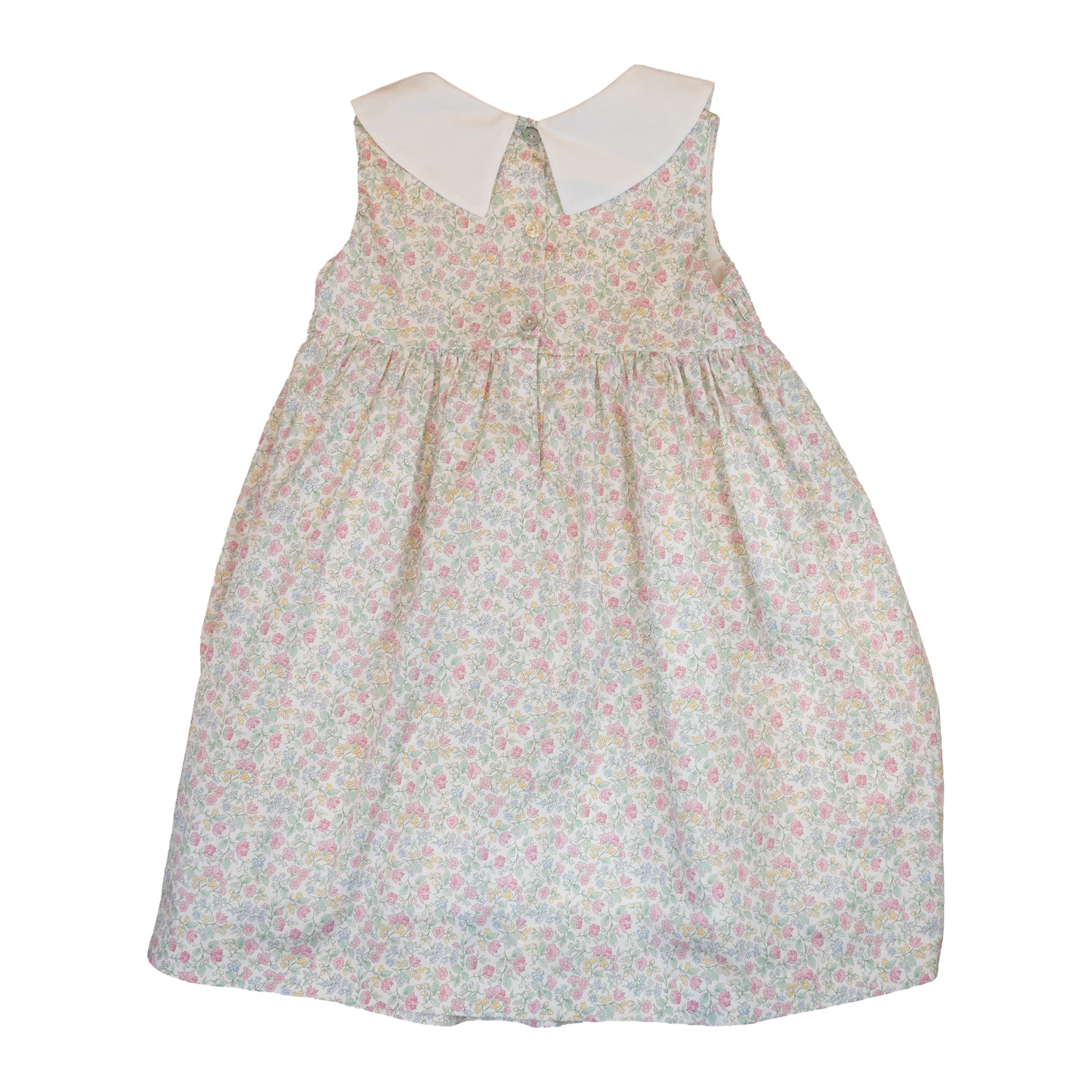 Girl Rosebud Green Hand Smocked Dress