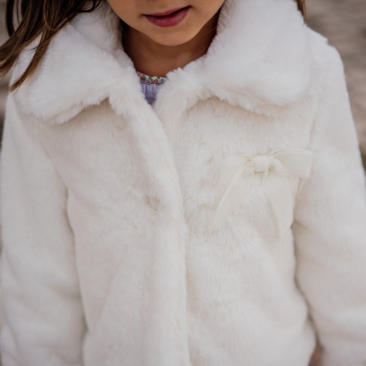 Girl Cream Faux Fur Jacket