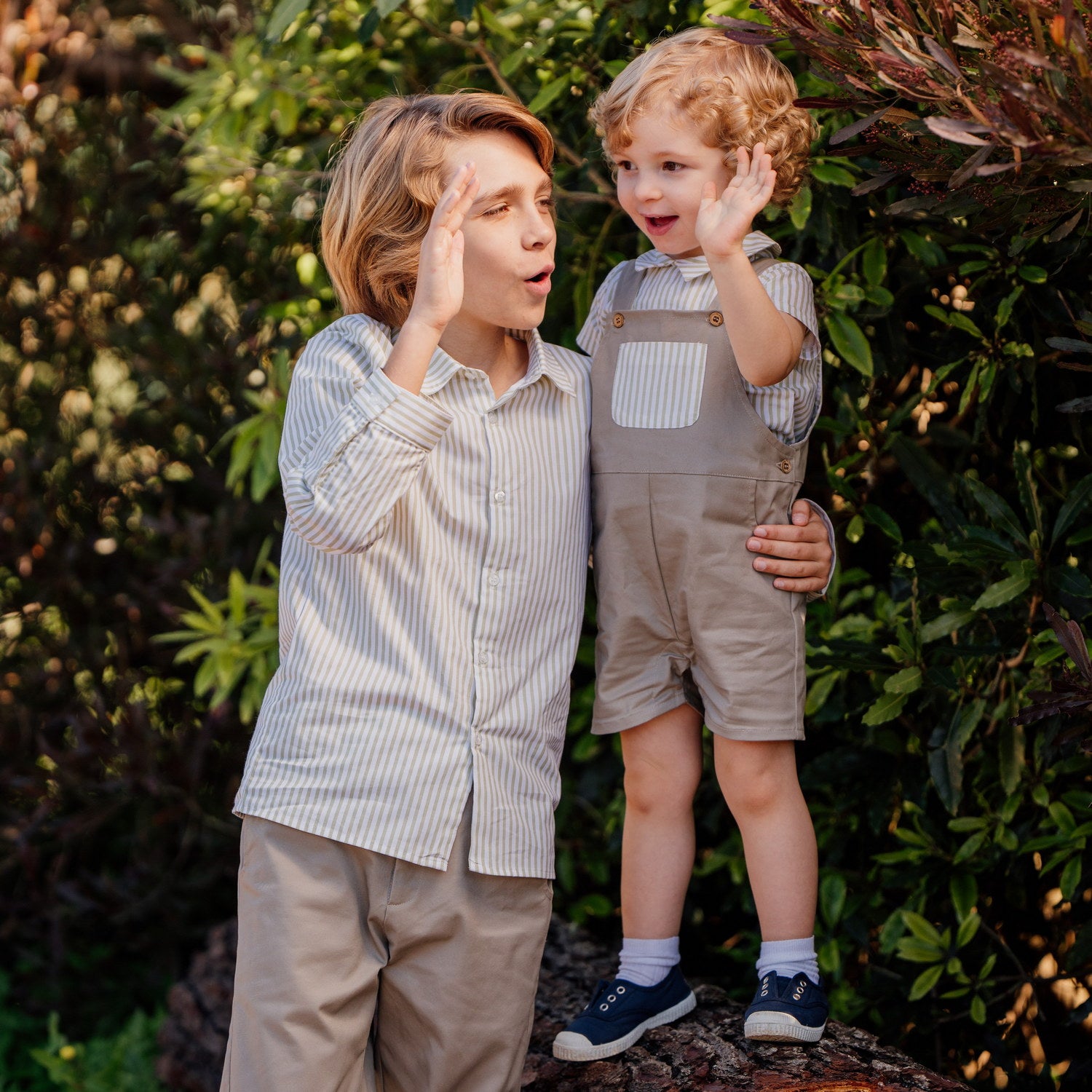 Boy Olive Bay Stripe Shirt
