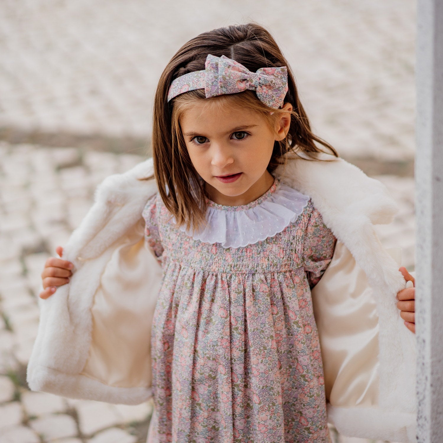 Girl Cream Faux Fur Jacket