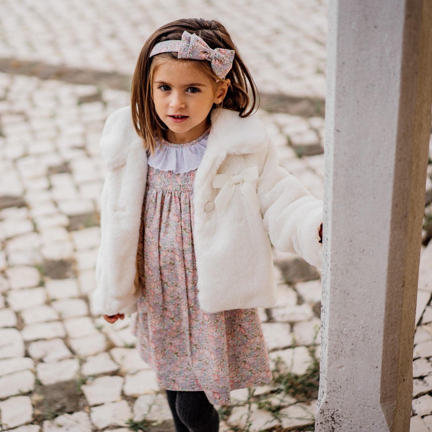 Girl Cream Faux Fur Jacket