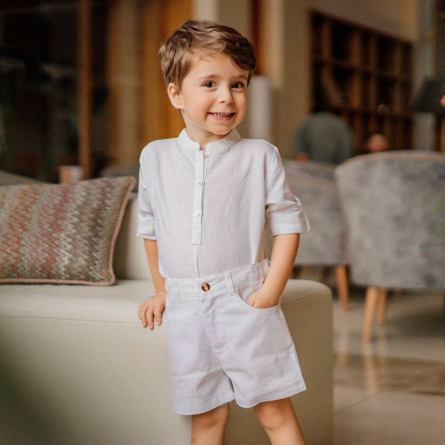 Boy White Classic Shorts