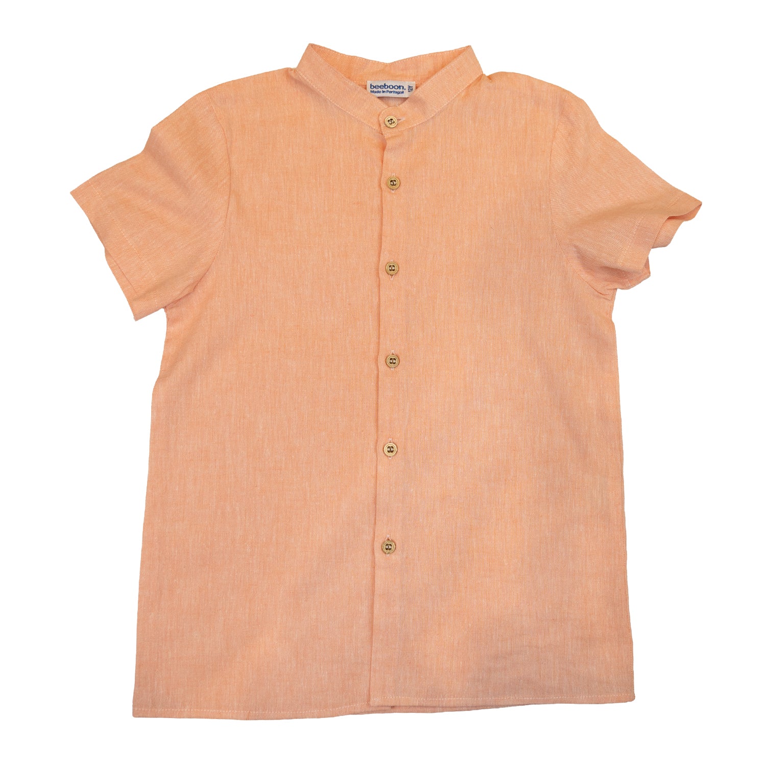Boy Apricot Sand Linen Short Sleeve Shirt