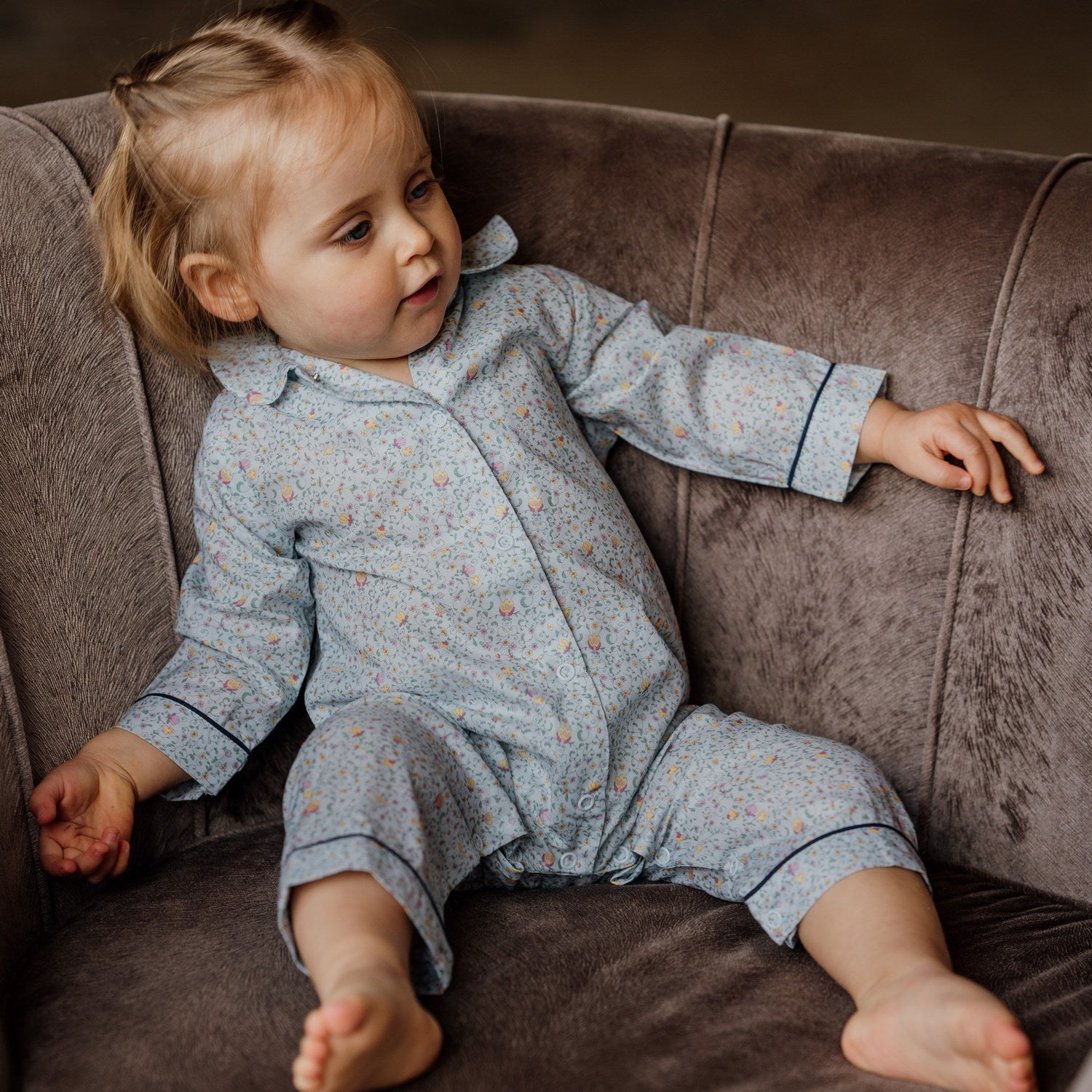 Baby Ditsy Blue Floral Pyjama