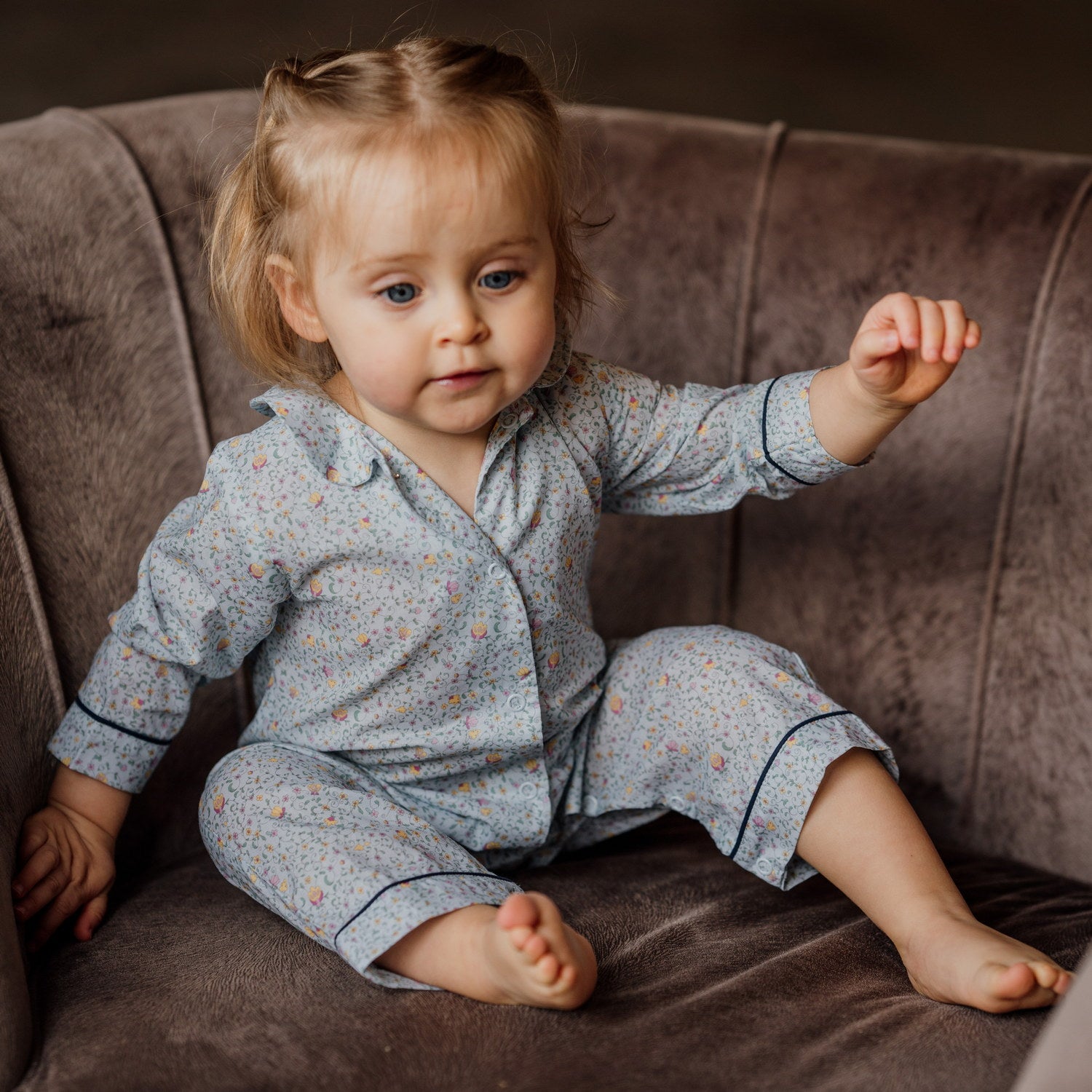 Baby Ditsy Blue Floral Pyjama