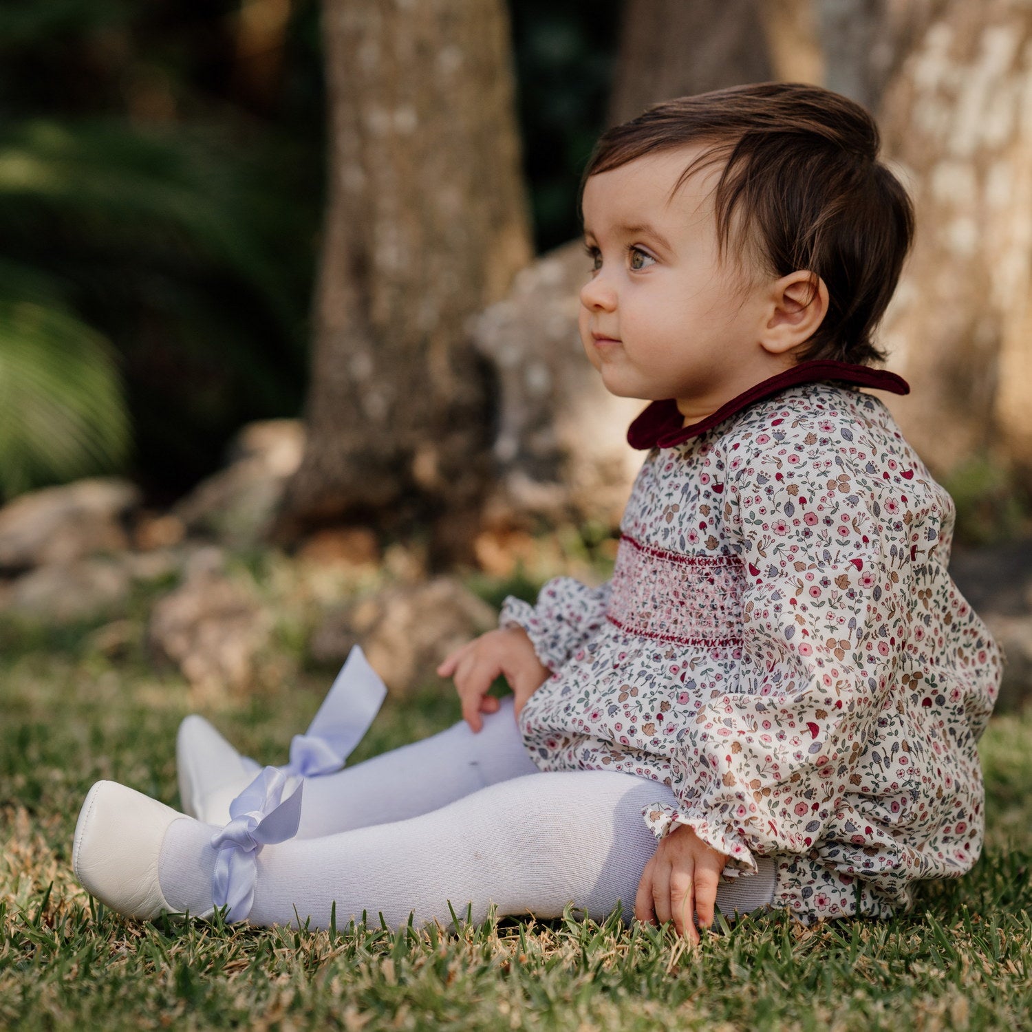 Baby Autumn Garden Hand Smocked Romper
