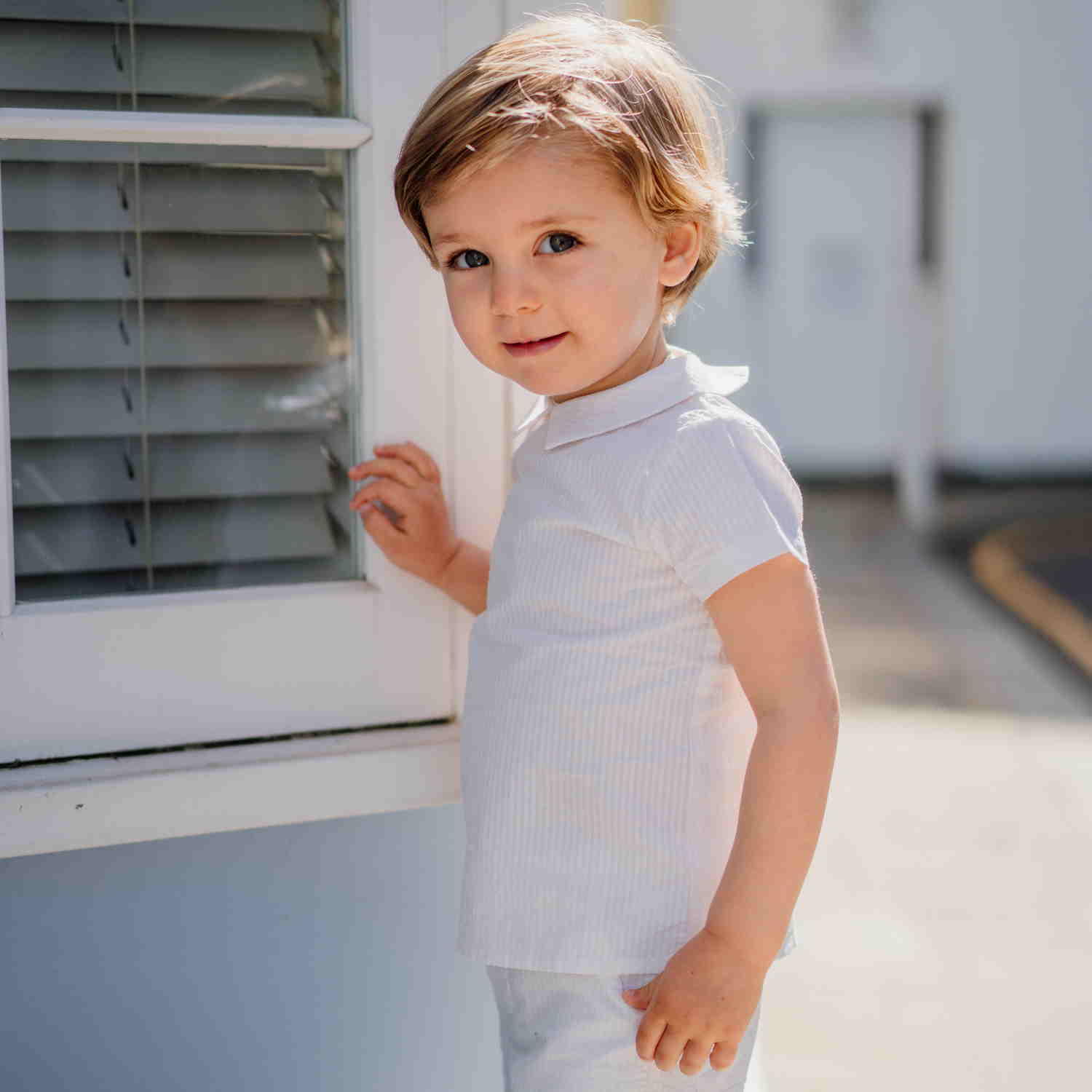 Baby Cream Stripe Seersucker Shirt