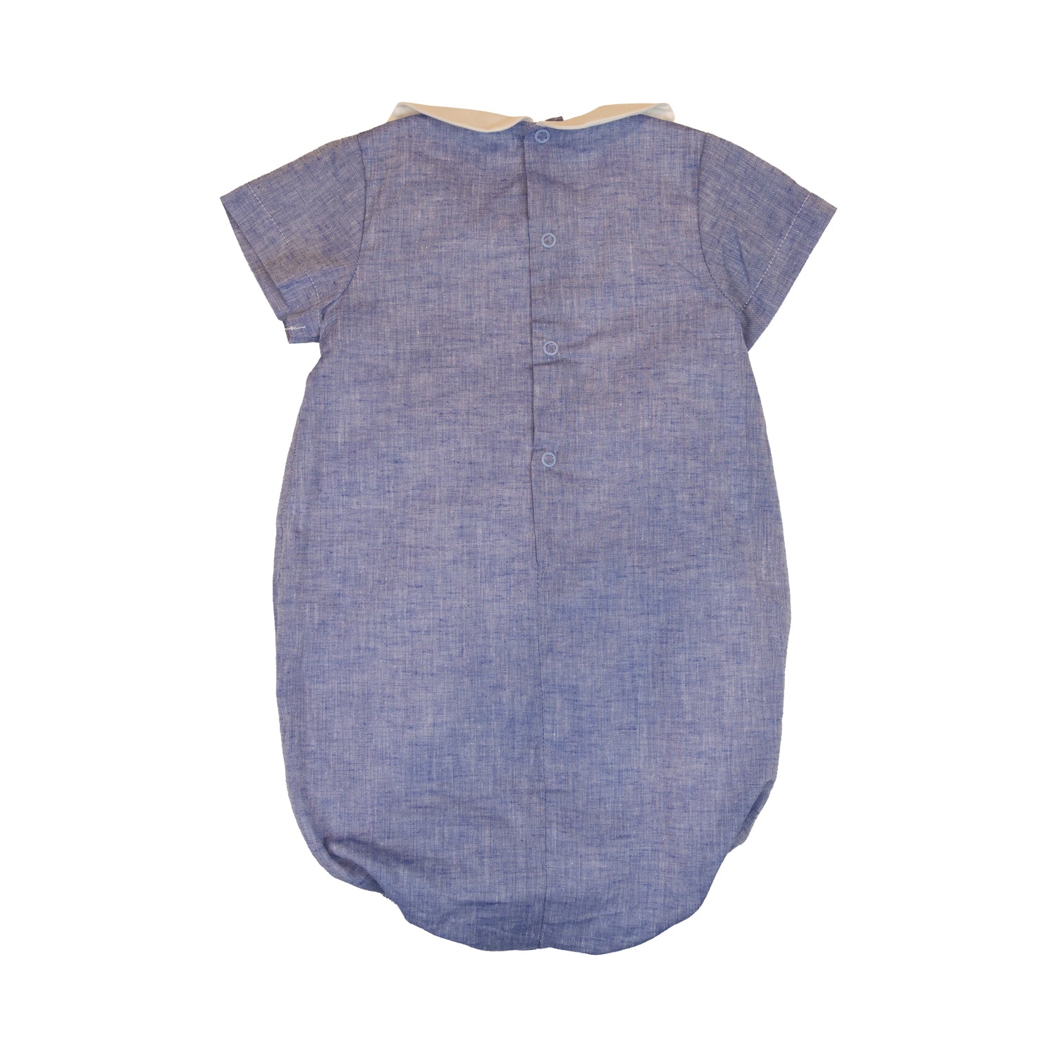 Baby Deep Sea Linen Hand Smocked Romper