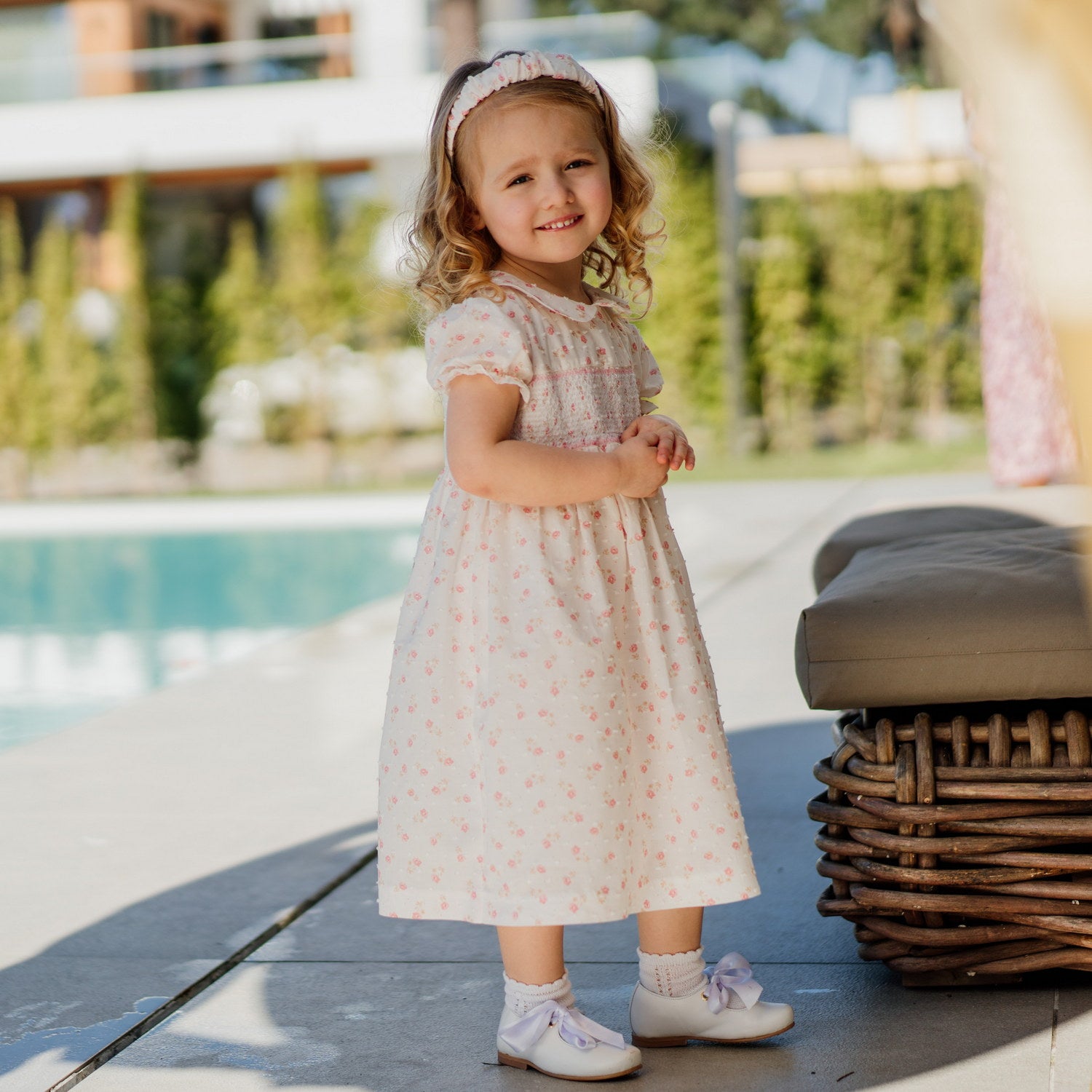 Girl Petal Dream Plumeti Hand Smocked Dress