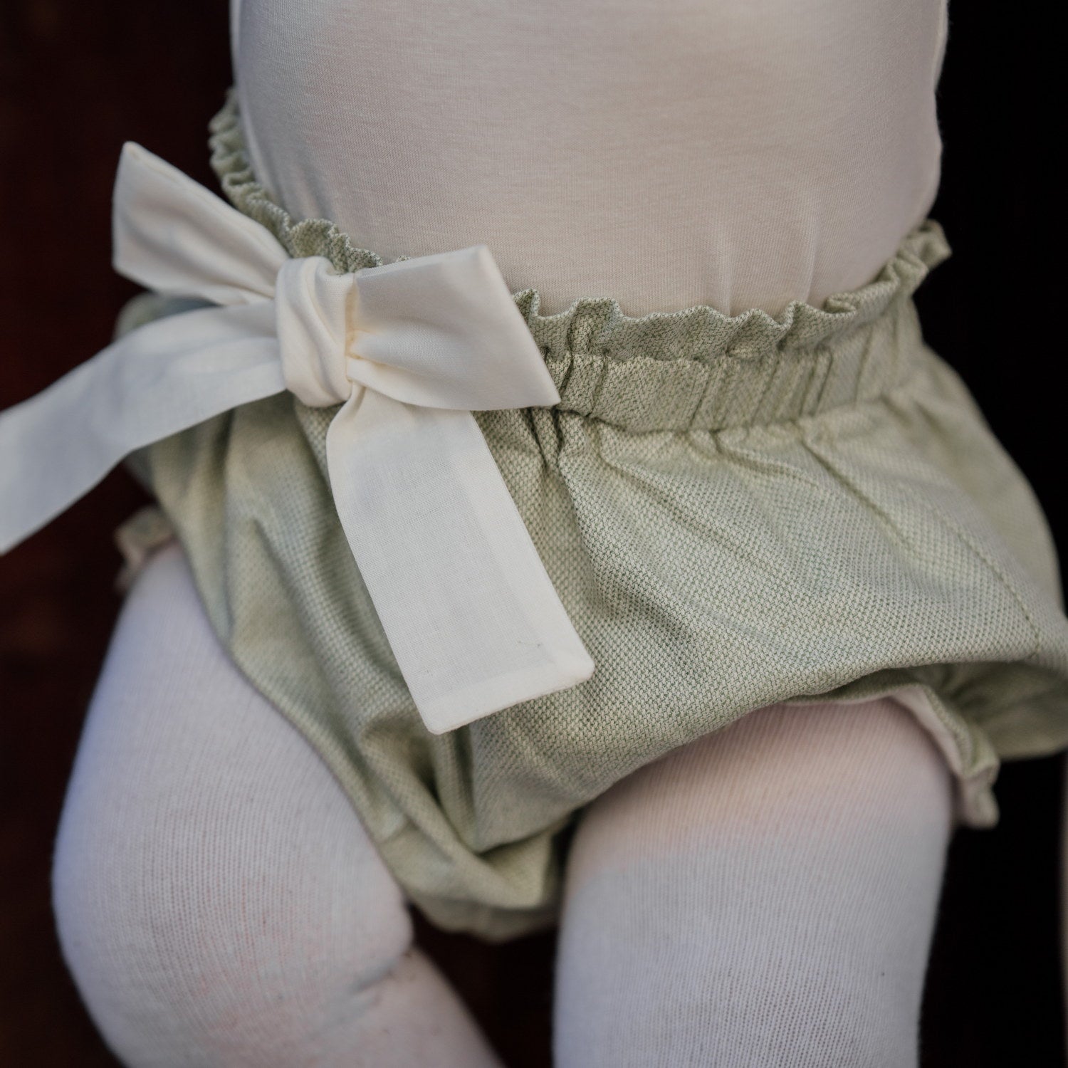 Baby Botanical Green Bow detail Bloomers
