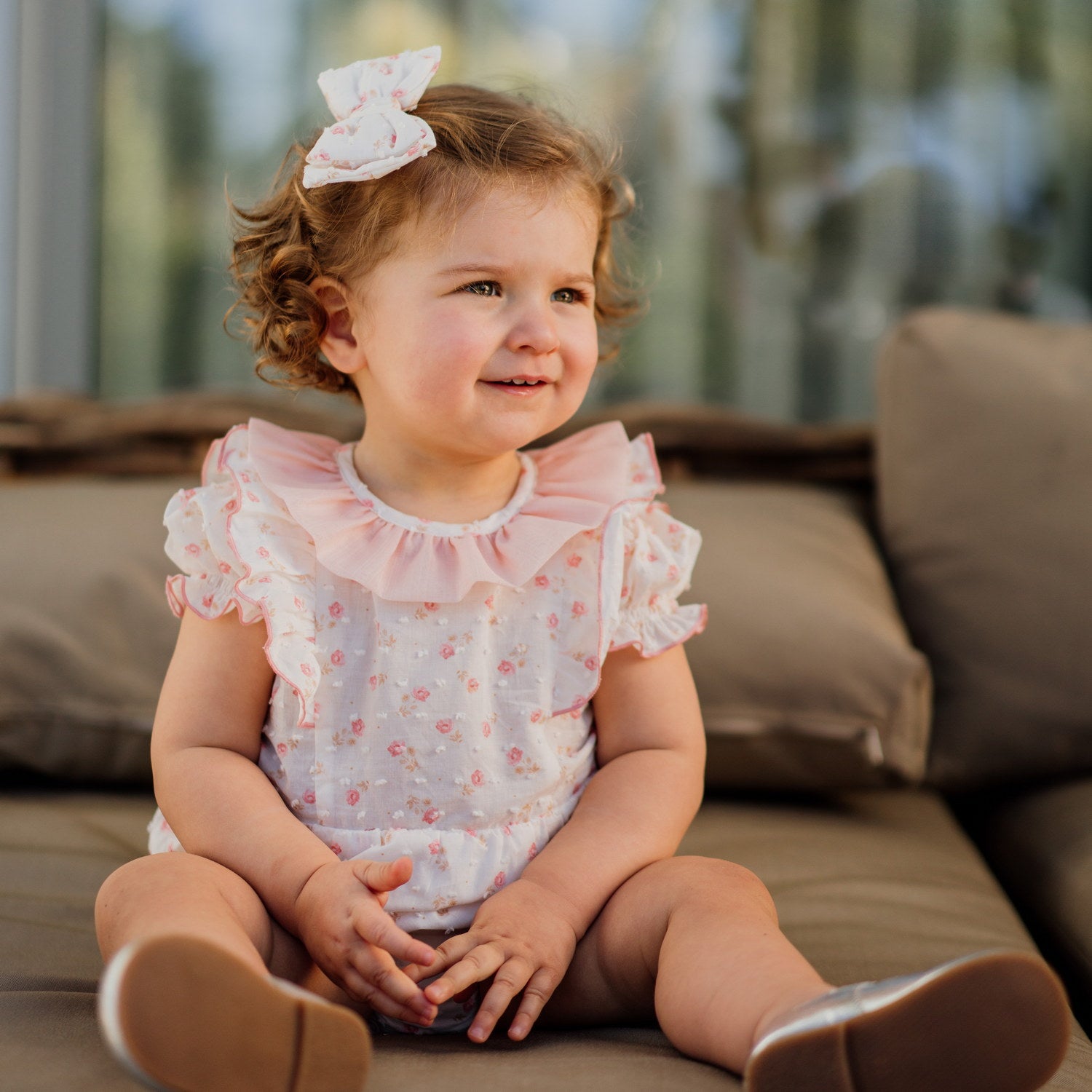 Baby Petal Dream Plumeti Ruffle Romper