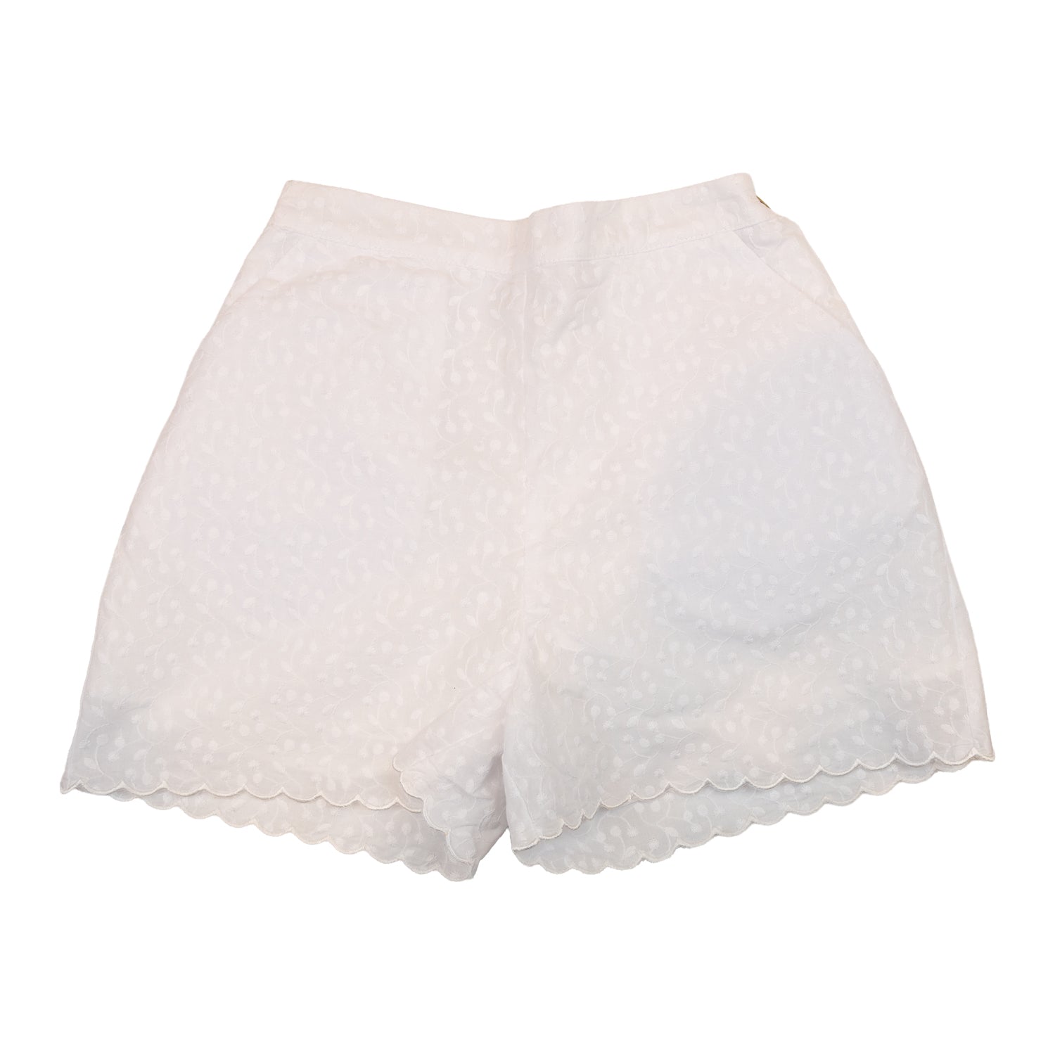 Girl English Garden White Scalloped Shorts