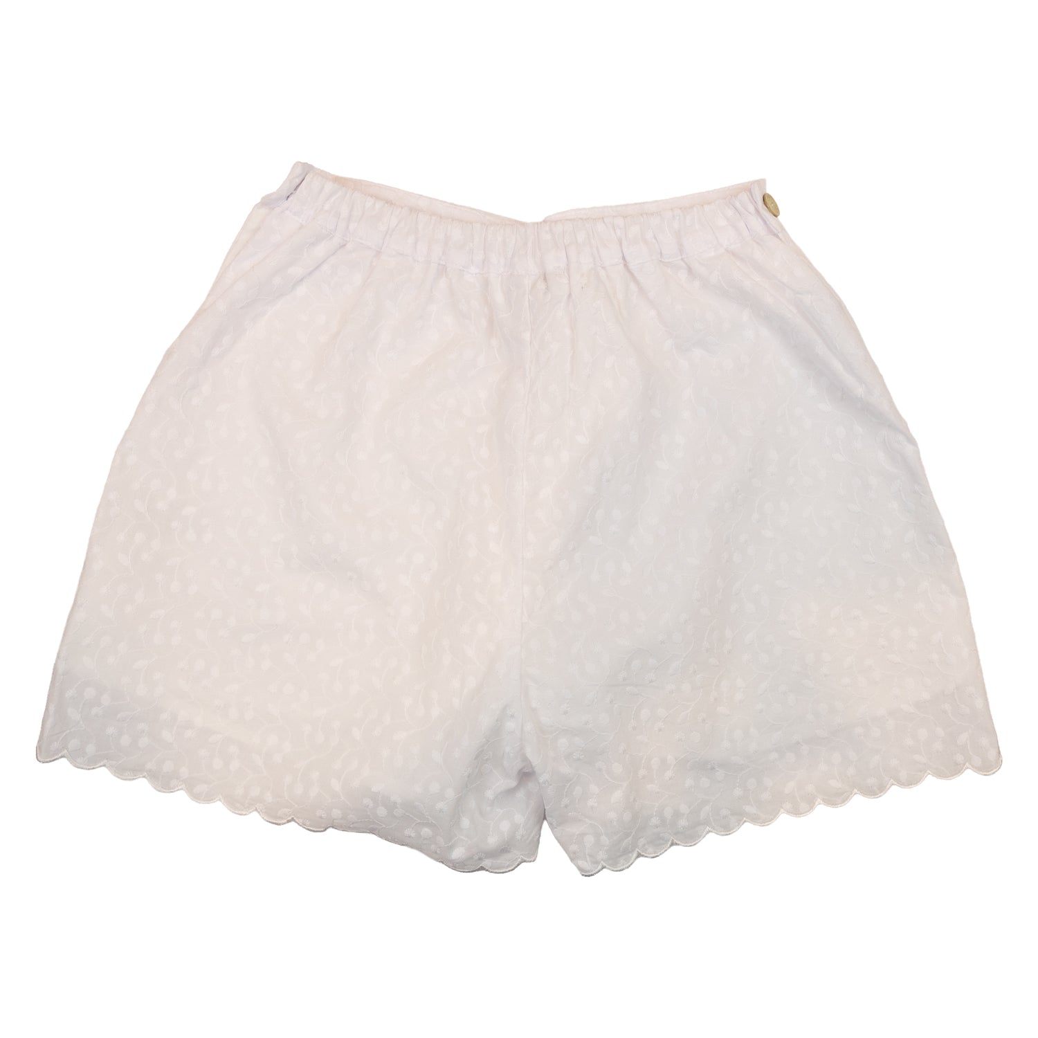Girl English Garden White Scalloped Shorts