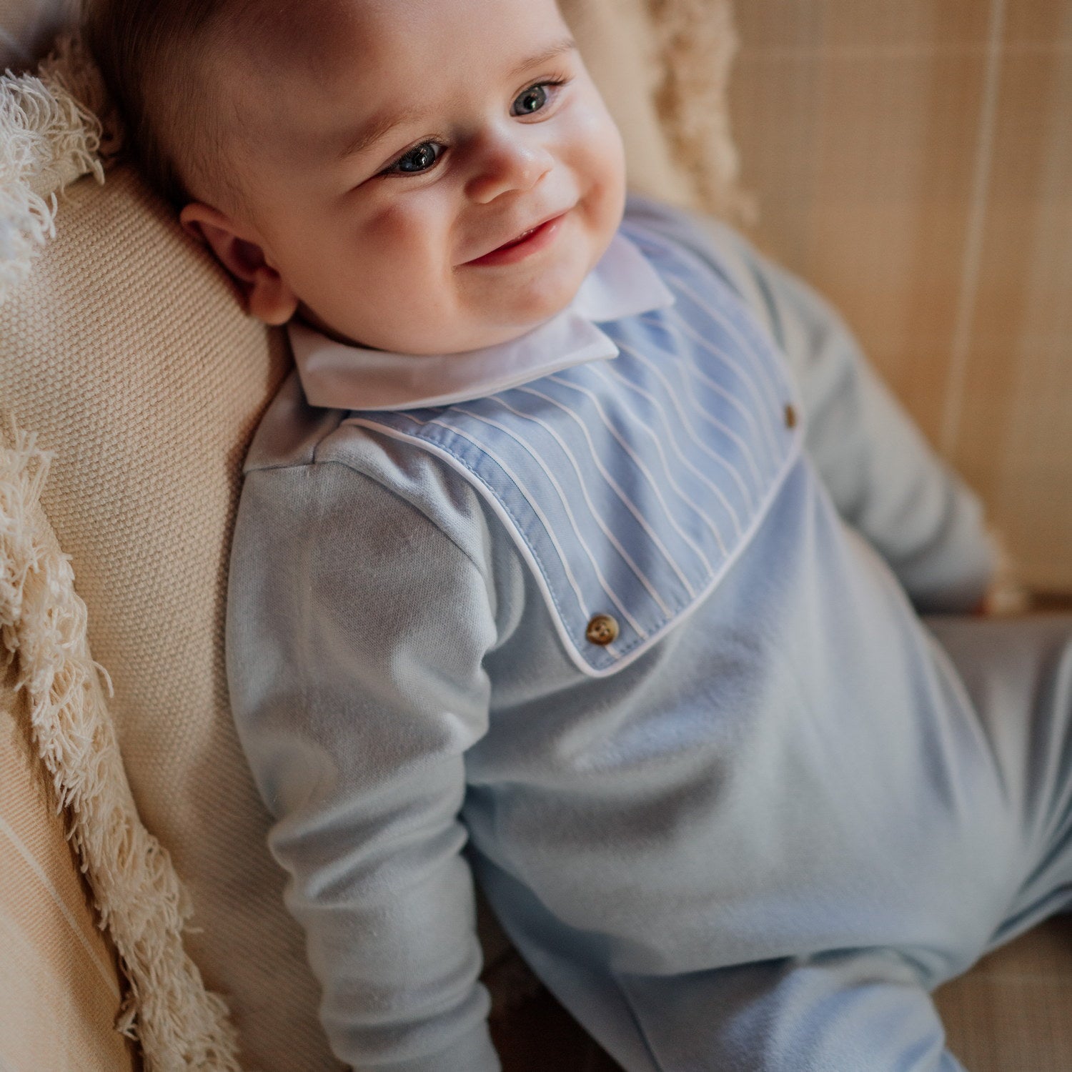 Baby Blue Stripe & Blue All-in-one