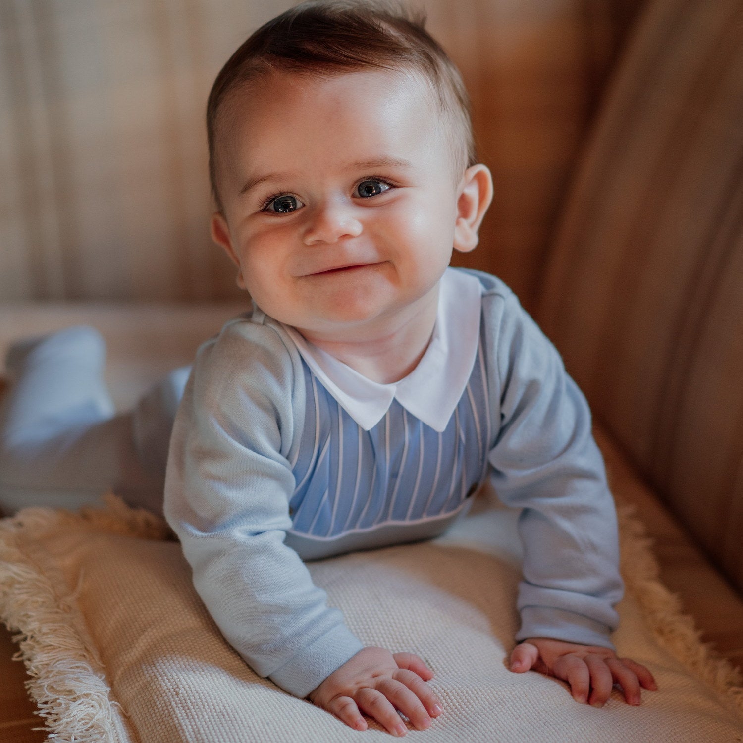 Baby Blue Stripe & Blue All-in-one