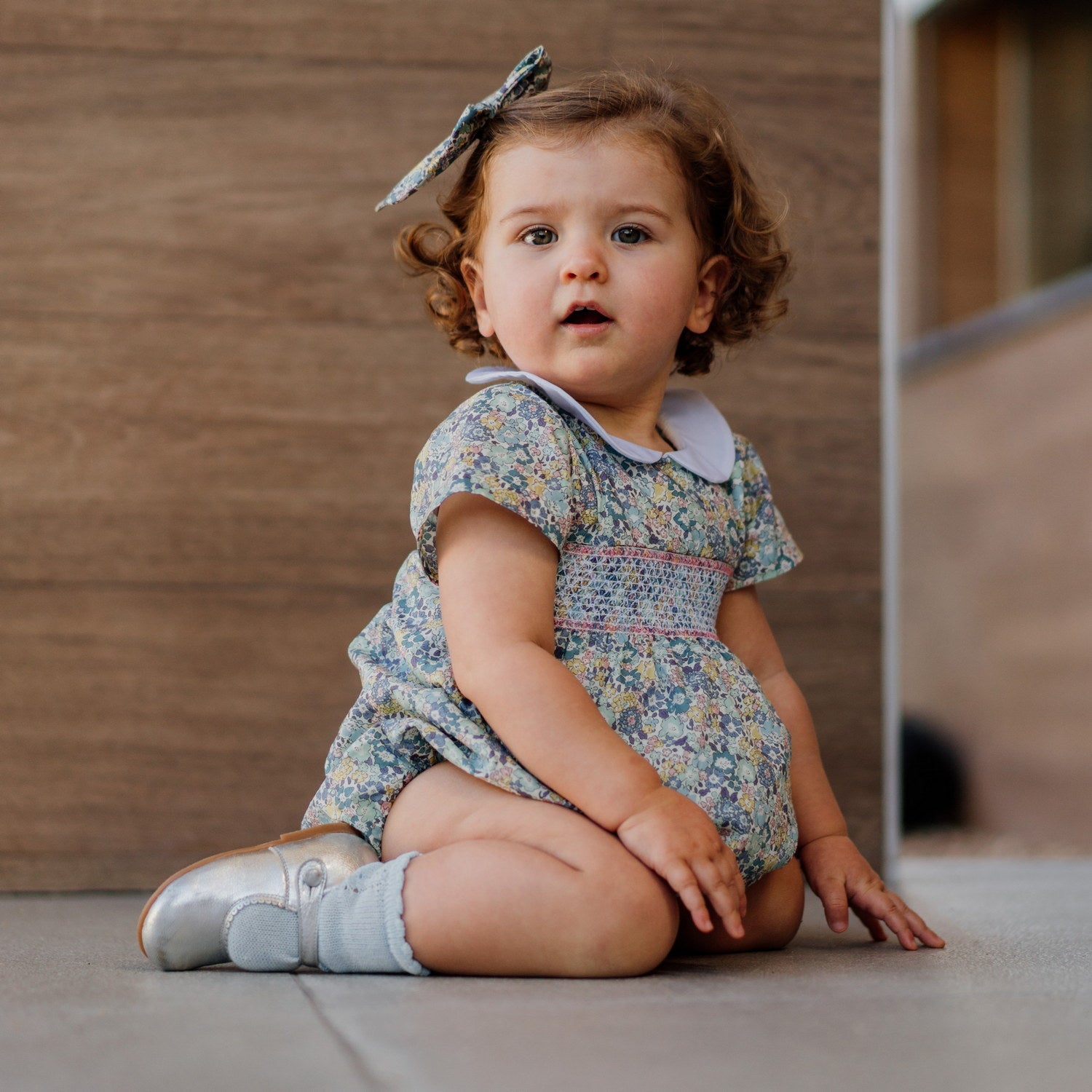 Baby Michelle Liberty Hand Smocked Romper