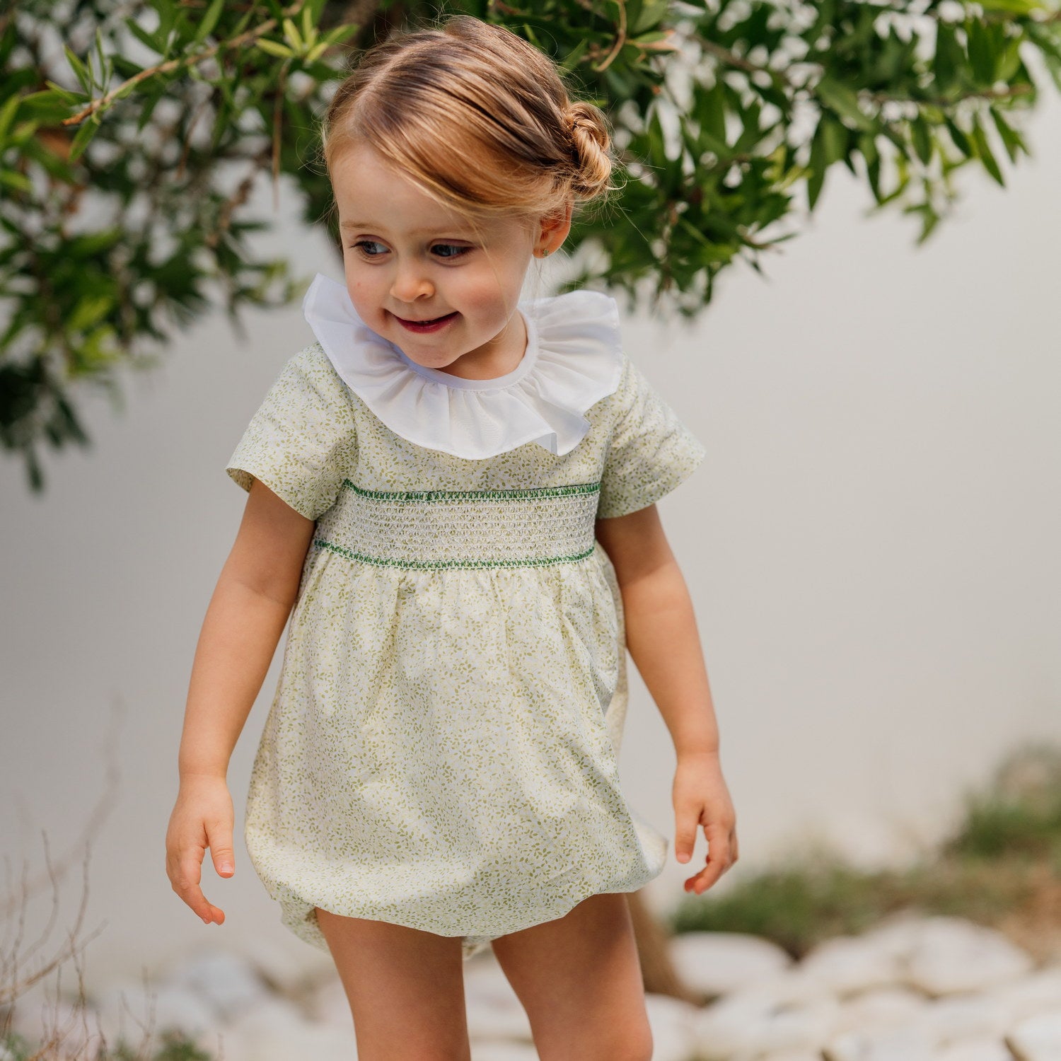 Baby Little Garden Hand Smocked Romper