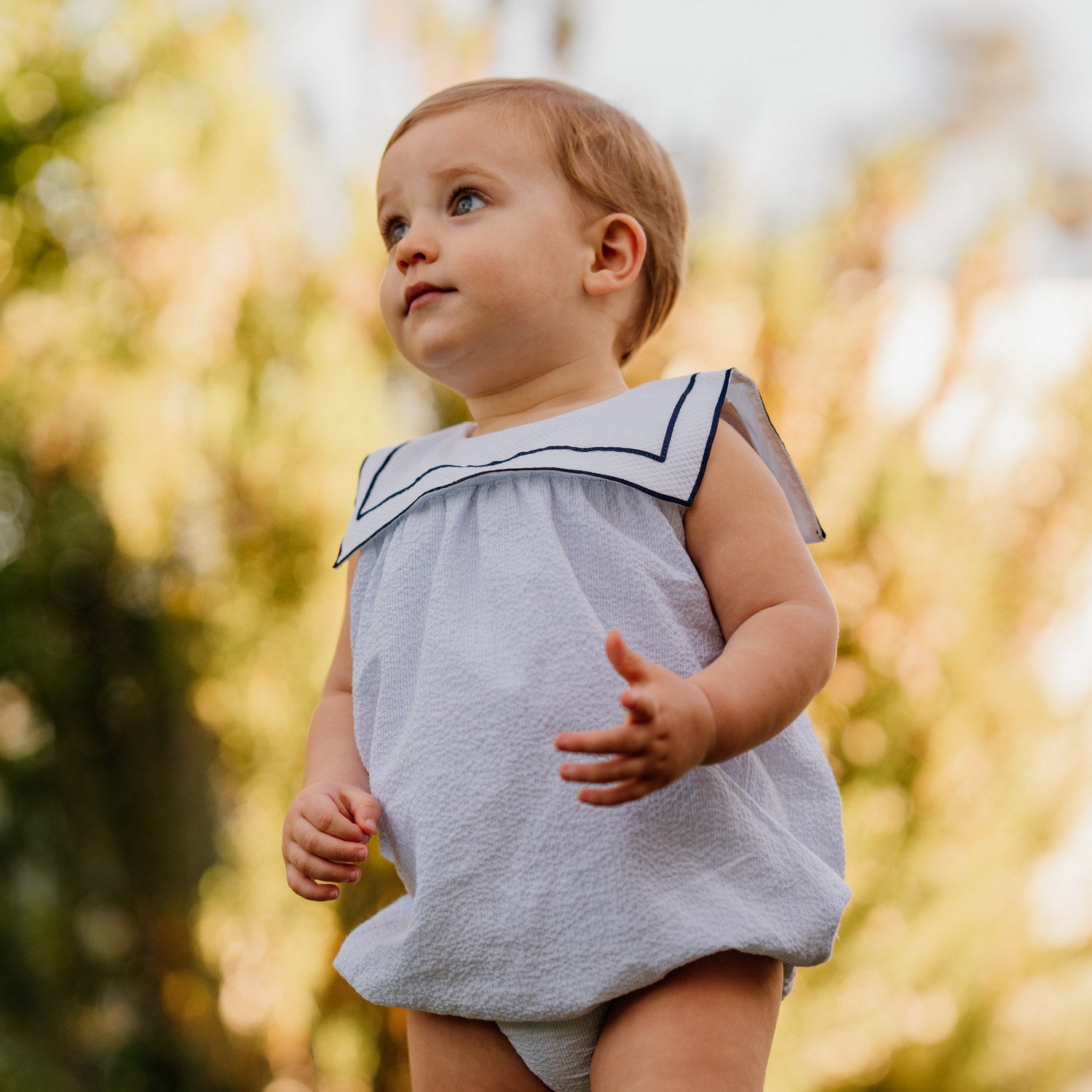 Baby Little Sailor Seersucker Romper