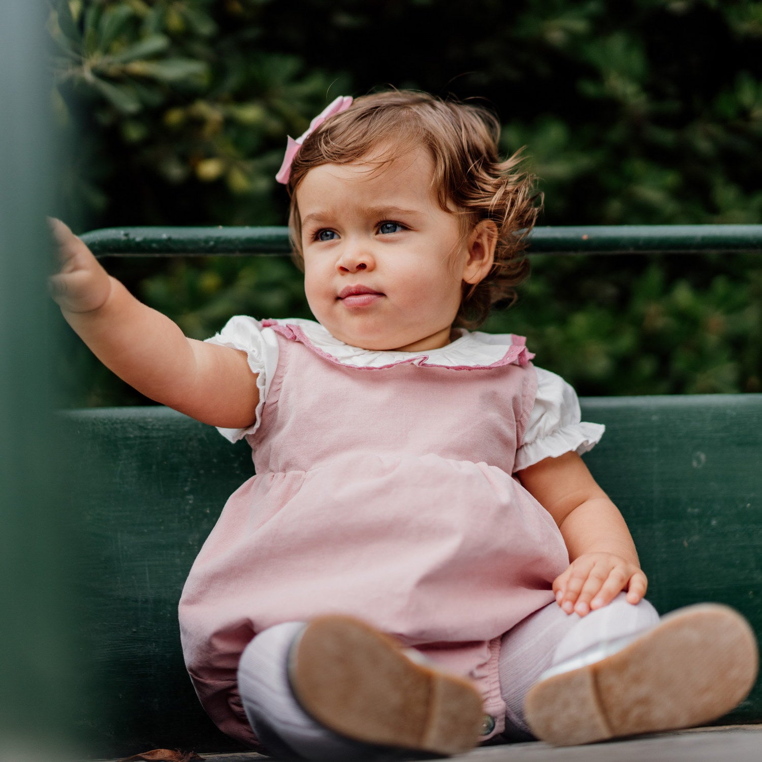 Baby Light Pink Corduroy Classic Romper