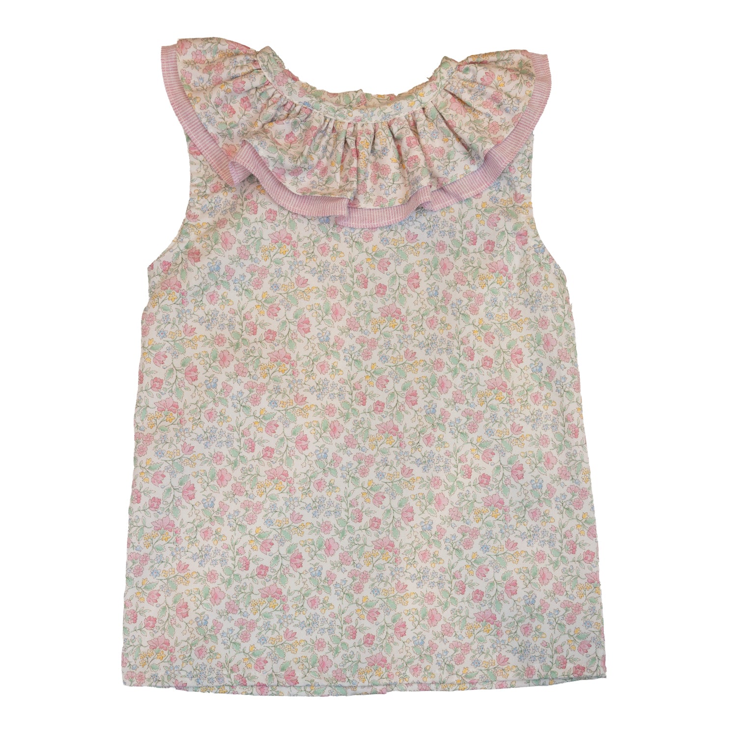 Girl Rosebud Green Sleeveless Blouse